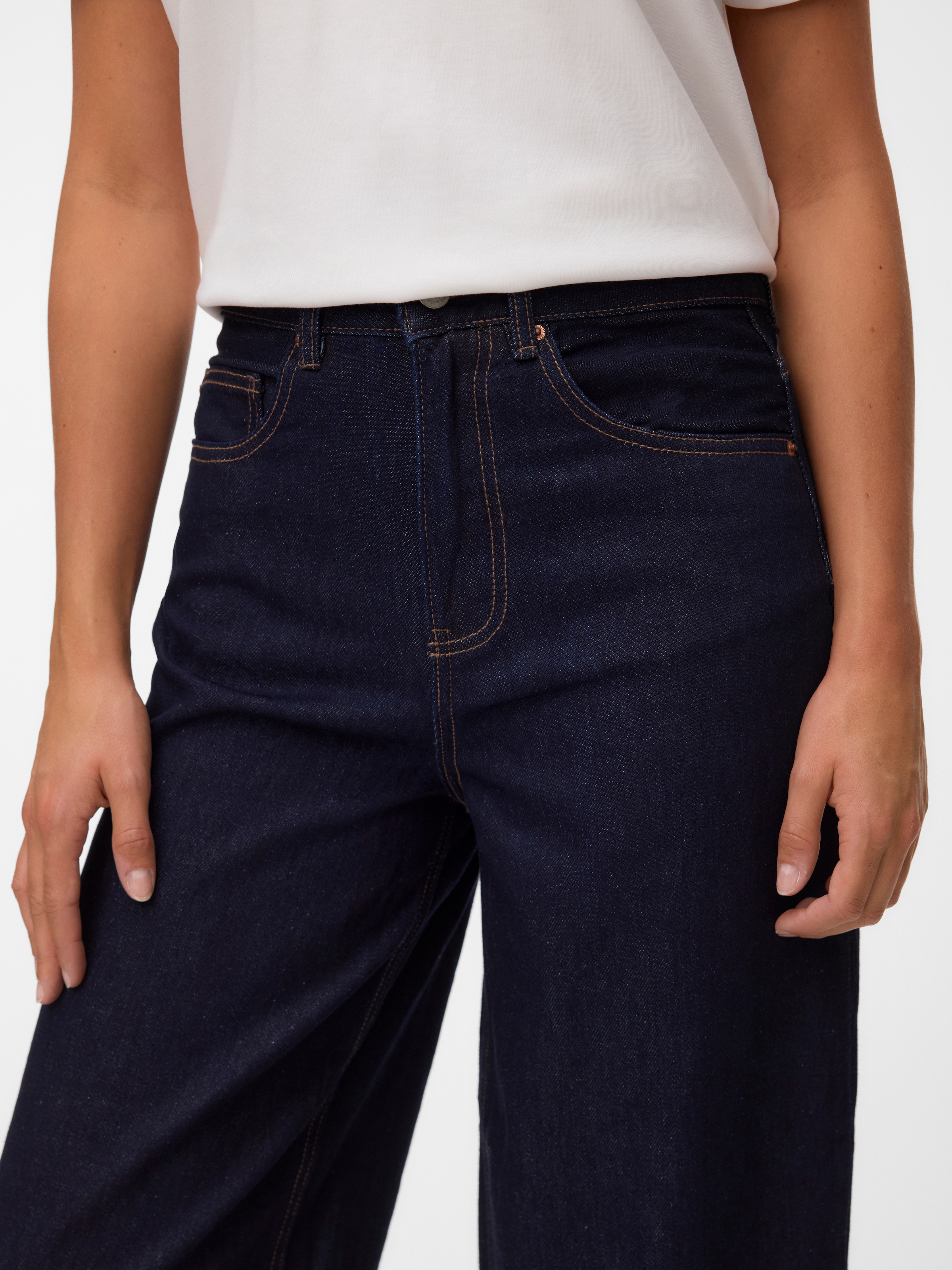 Vero Moda Jeans large »VMBILLIE HR BARREL ANK JEANS LI3191 NOOS« Coton, taille haute, coupe ample fuselée