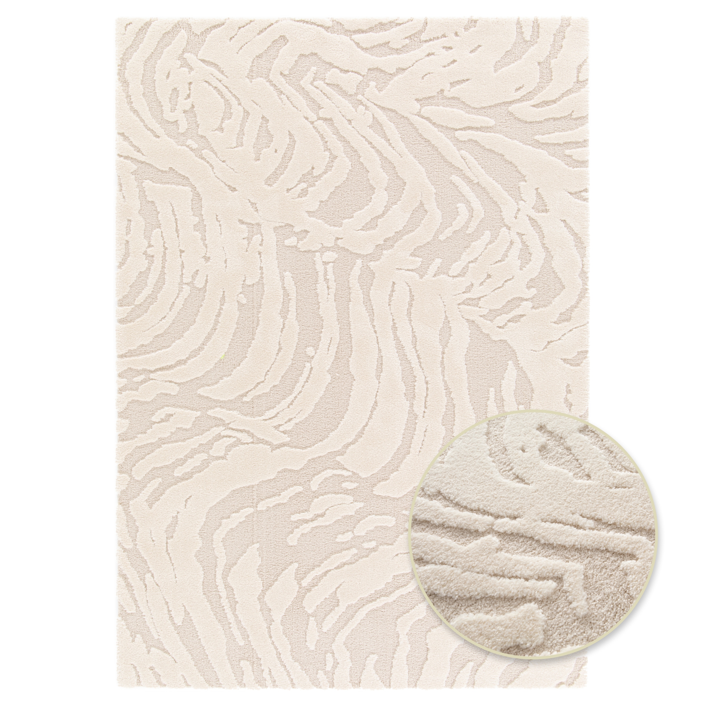 Primaflor-Ideen in Textil Teppich »COSMO Waves, Made in Belgium« rechteckig 14 mm Höhe modernes Design, Hoch-Tief Effekt, weicher Flor
