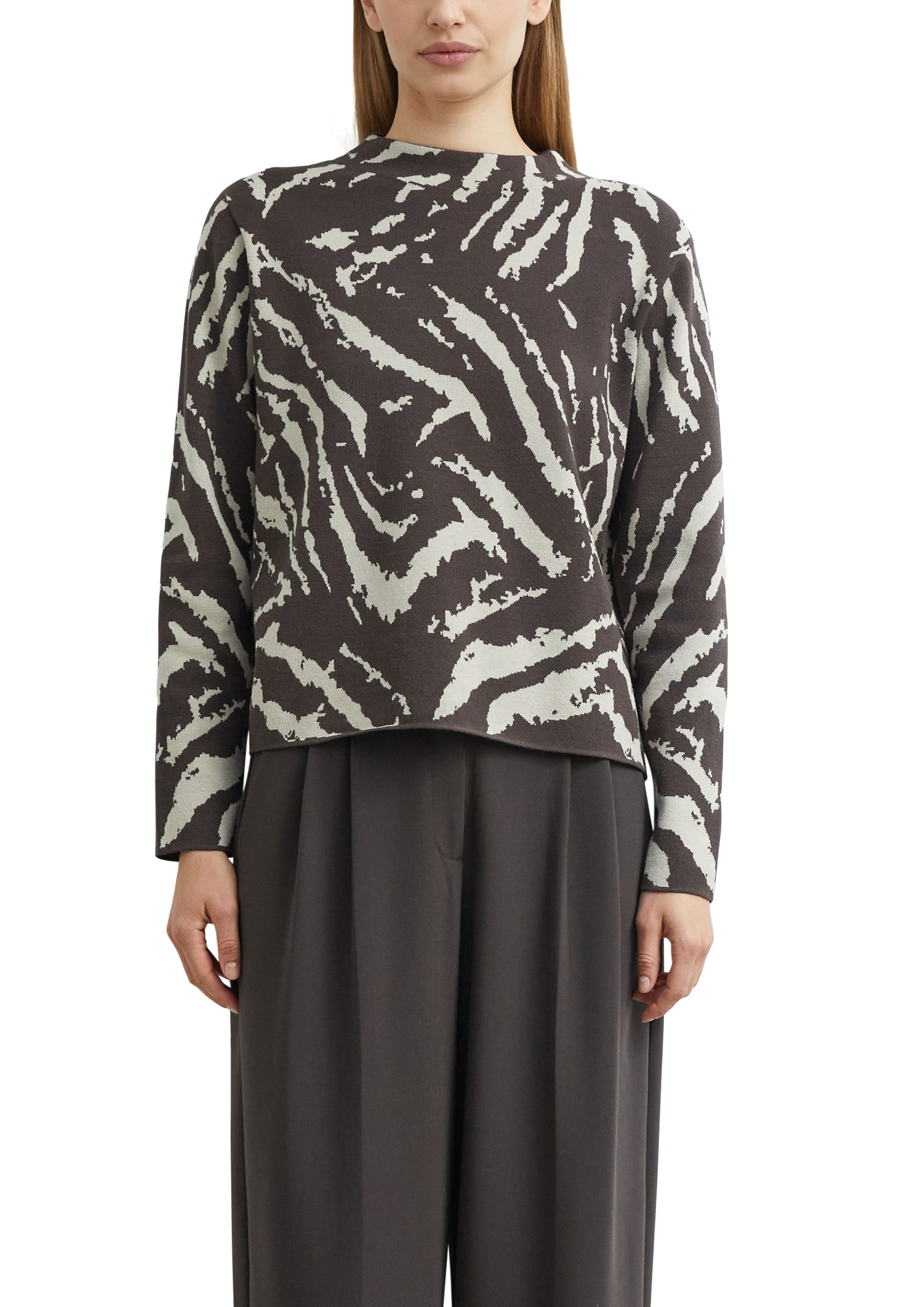 Image of Comma Jacquardpullover Jacquard-Pullover aus Viskosemix / Allover gemustert