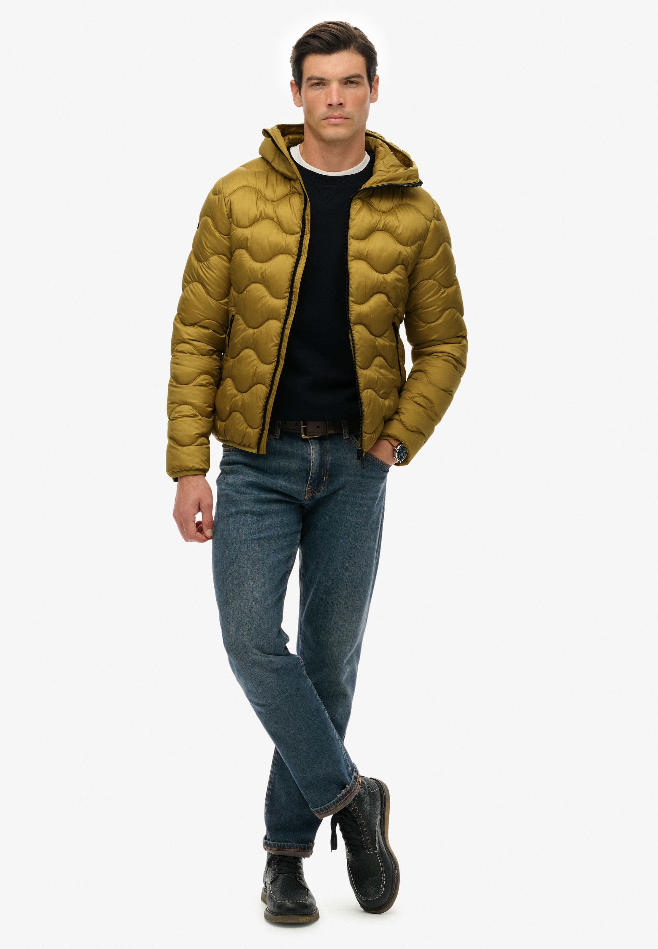 Superdry Veste matelassée »HOODED QUILTED WAVE PADDED JKT« mit Kapuze