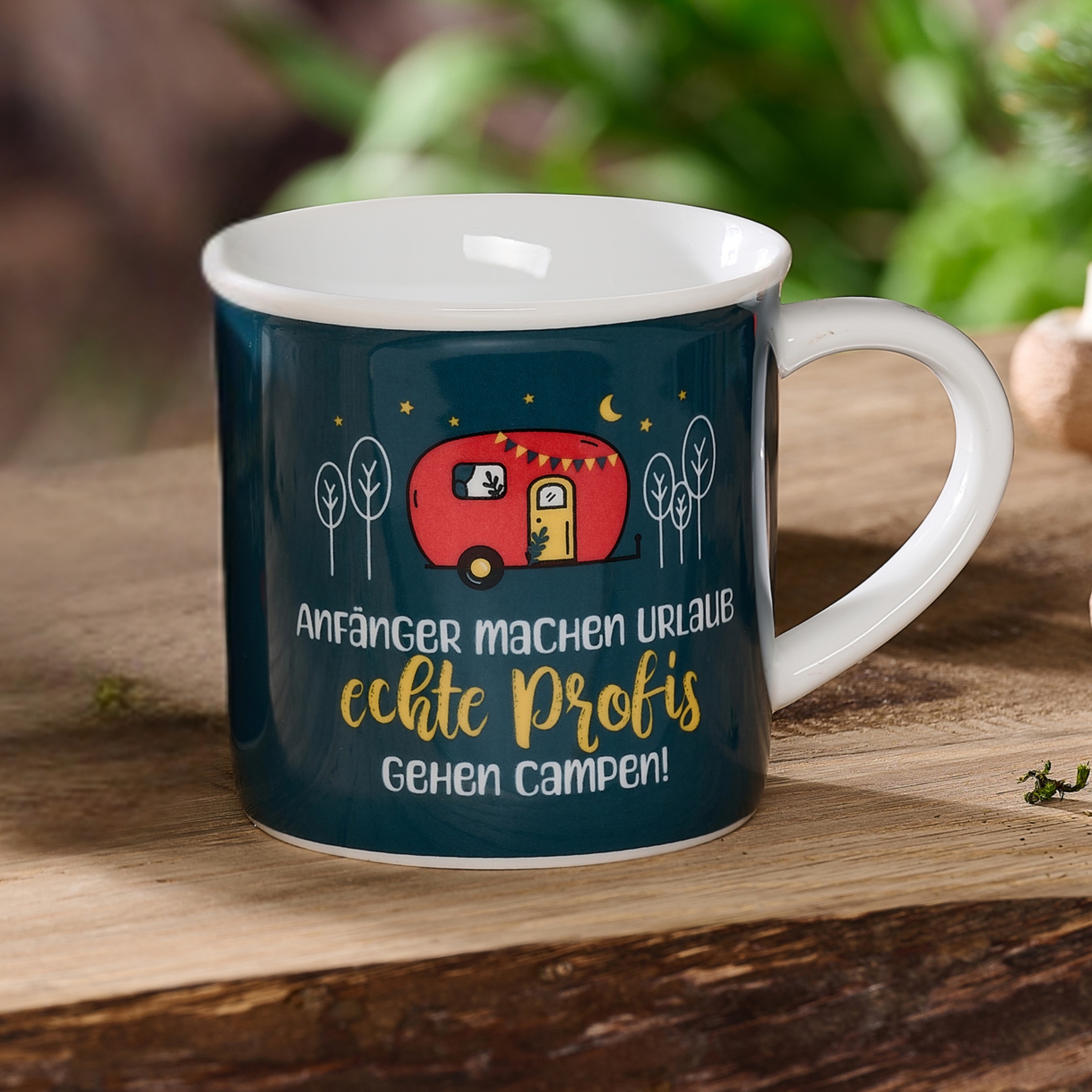 Ritzenhoff & Breker Becher »Camping« "Anfänger machen Urlaub,..." - in Geschenkbanderole