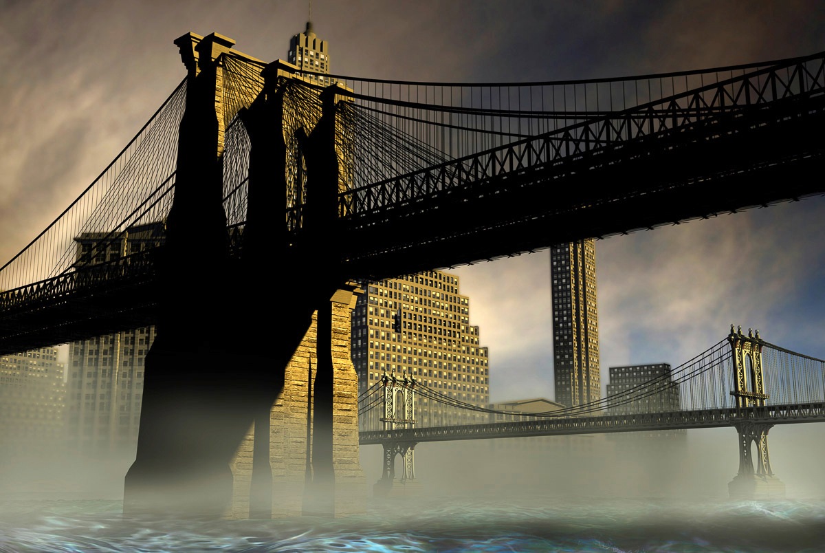 Image of Papermoon Fototapete »New York Brücke«, Vliestapete, hochwertiger Digitaldruck, inklusive Kleister bei Ackermann Versand Schweiz