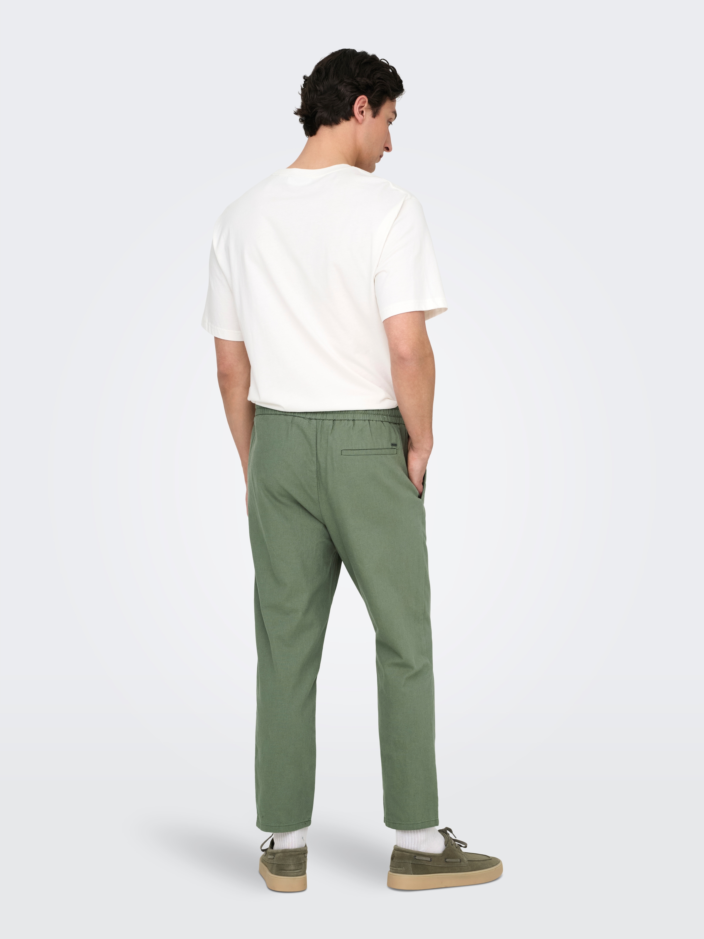 ONLY & SONS Pantalon en tissu »ONSLINUS CROP 0007 COT LIN PNT NOOS«  mit Leinen