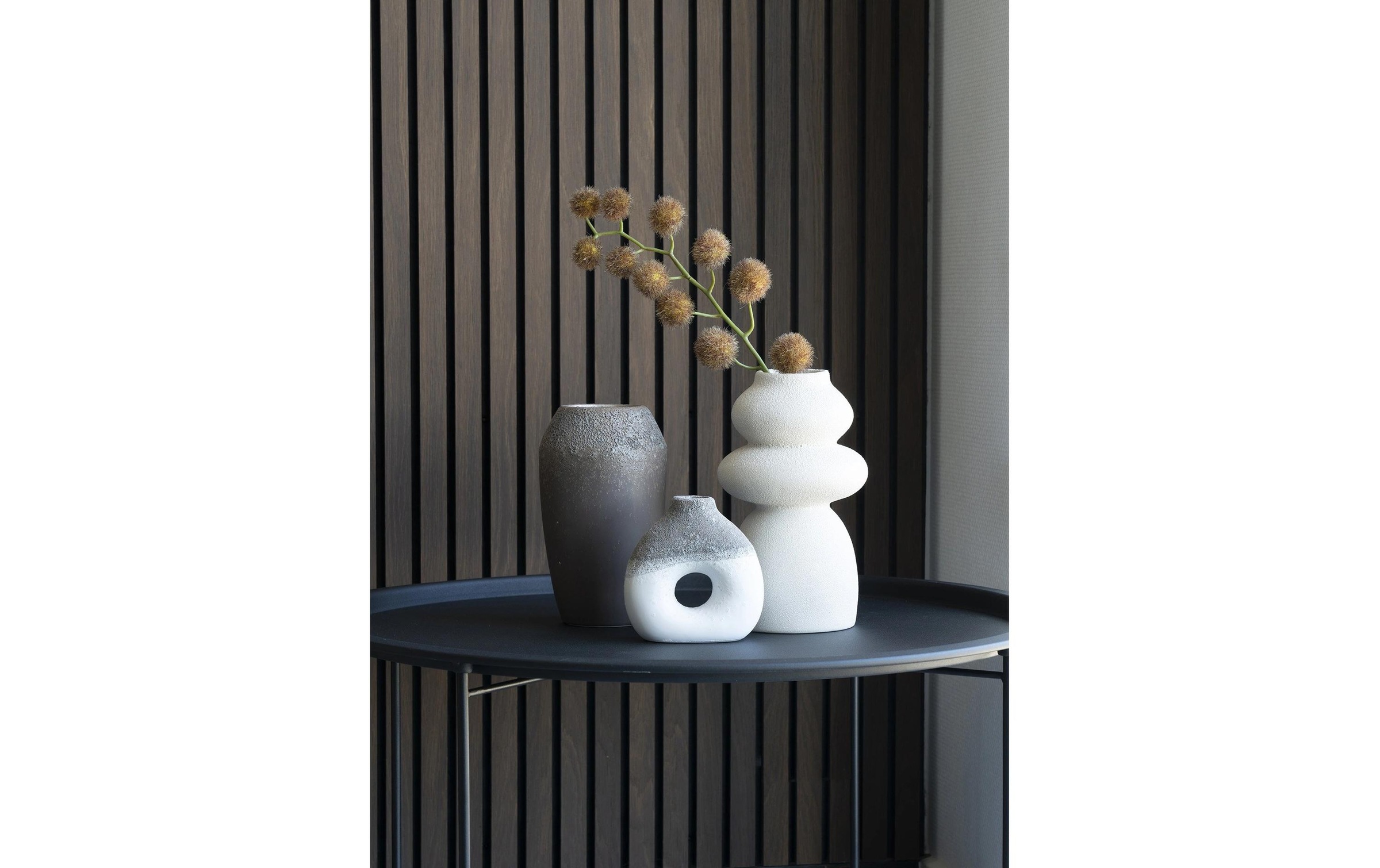 House Nordic Dekovase »rund 45438 cm, Beige«, (1 St.)