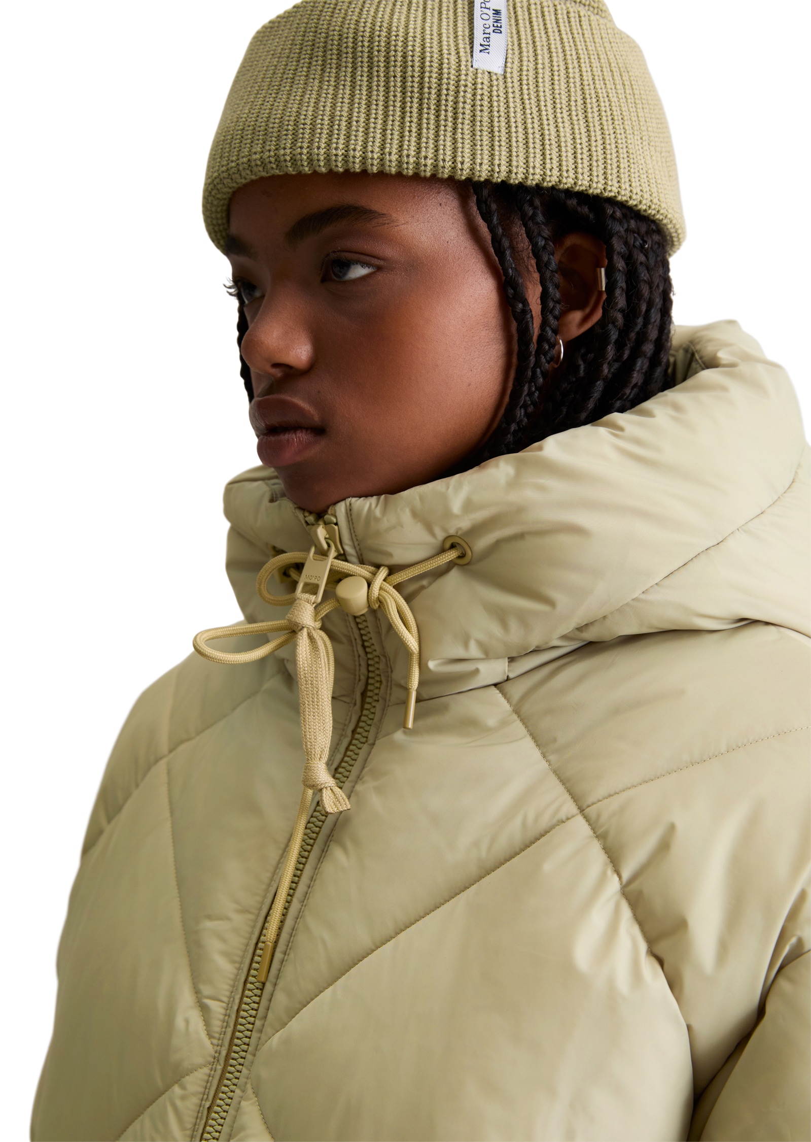 Marc O'Polo DENIM Steppjacke mit Kapuze Rückenteil verlängert, Leicht und wasserabweisend