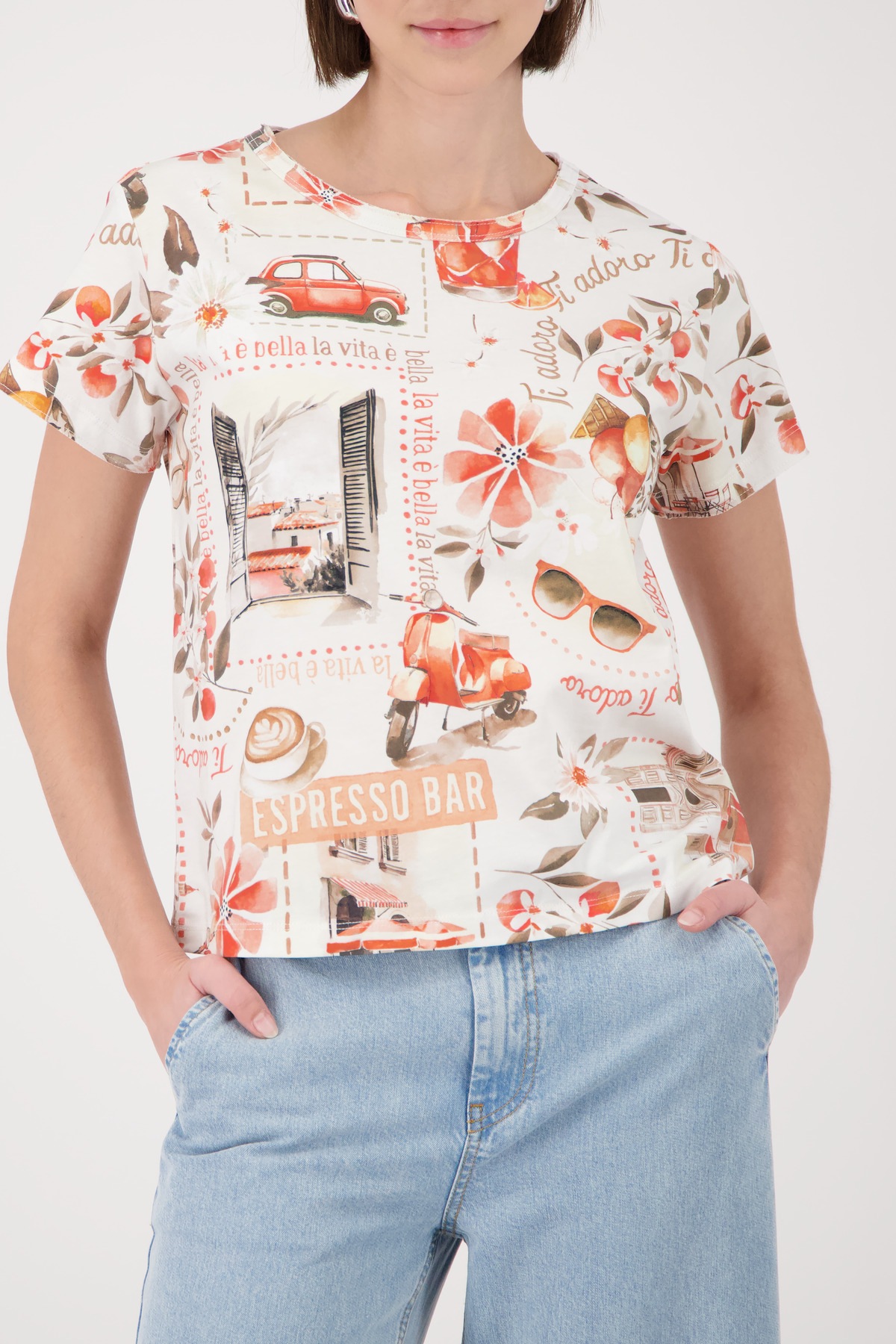 Image of Monari T-Shirt "Shirt Italydruck Allover" Regular fit mit Italienprint
