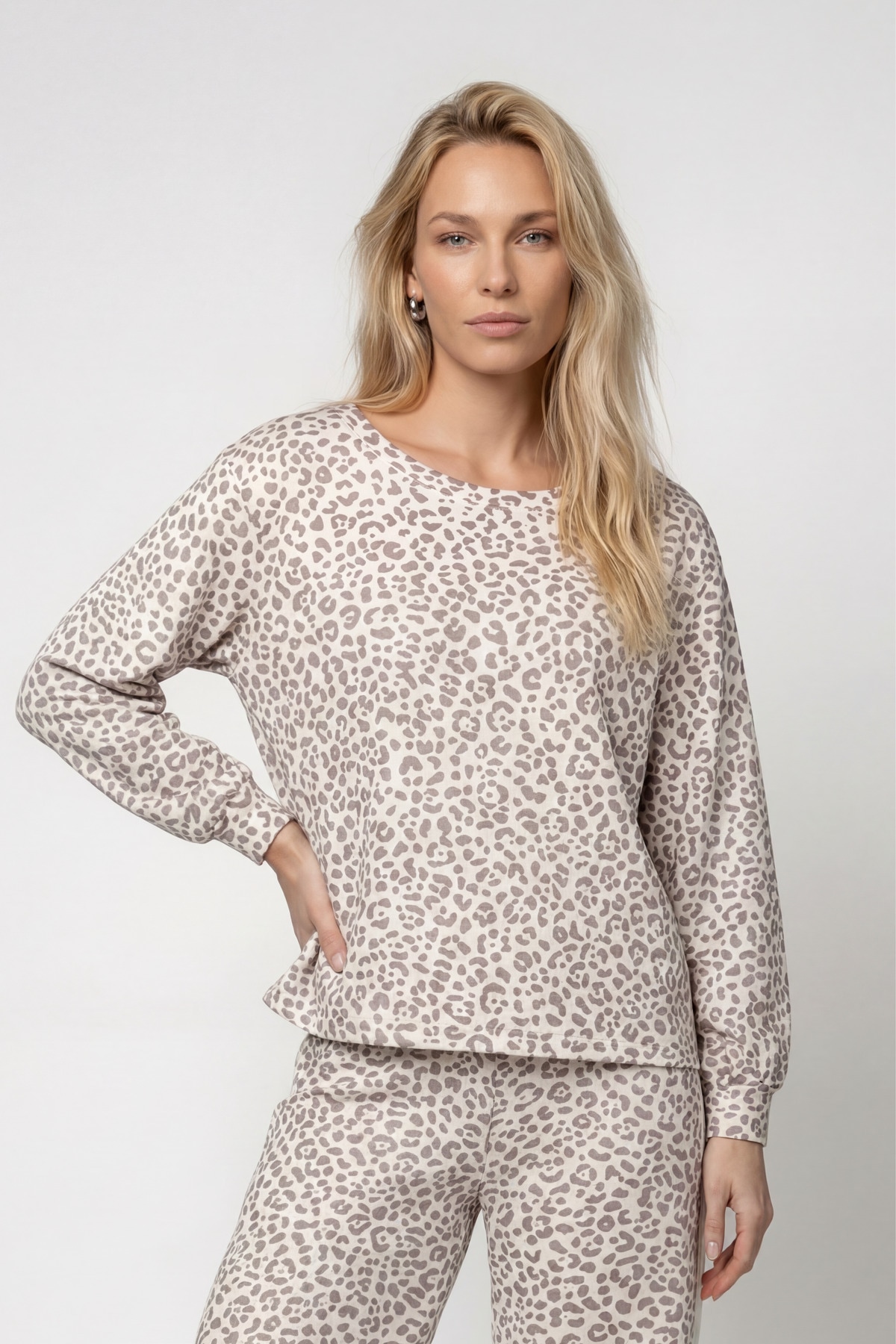 Image of Monari Sweatshirt "Sweatshirt Leo allover", Regular fit mit Leomuster