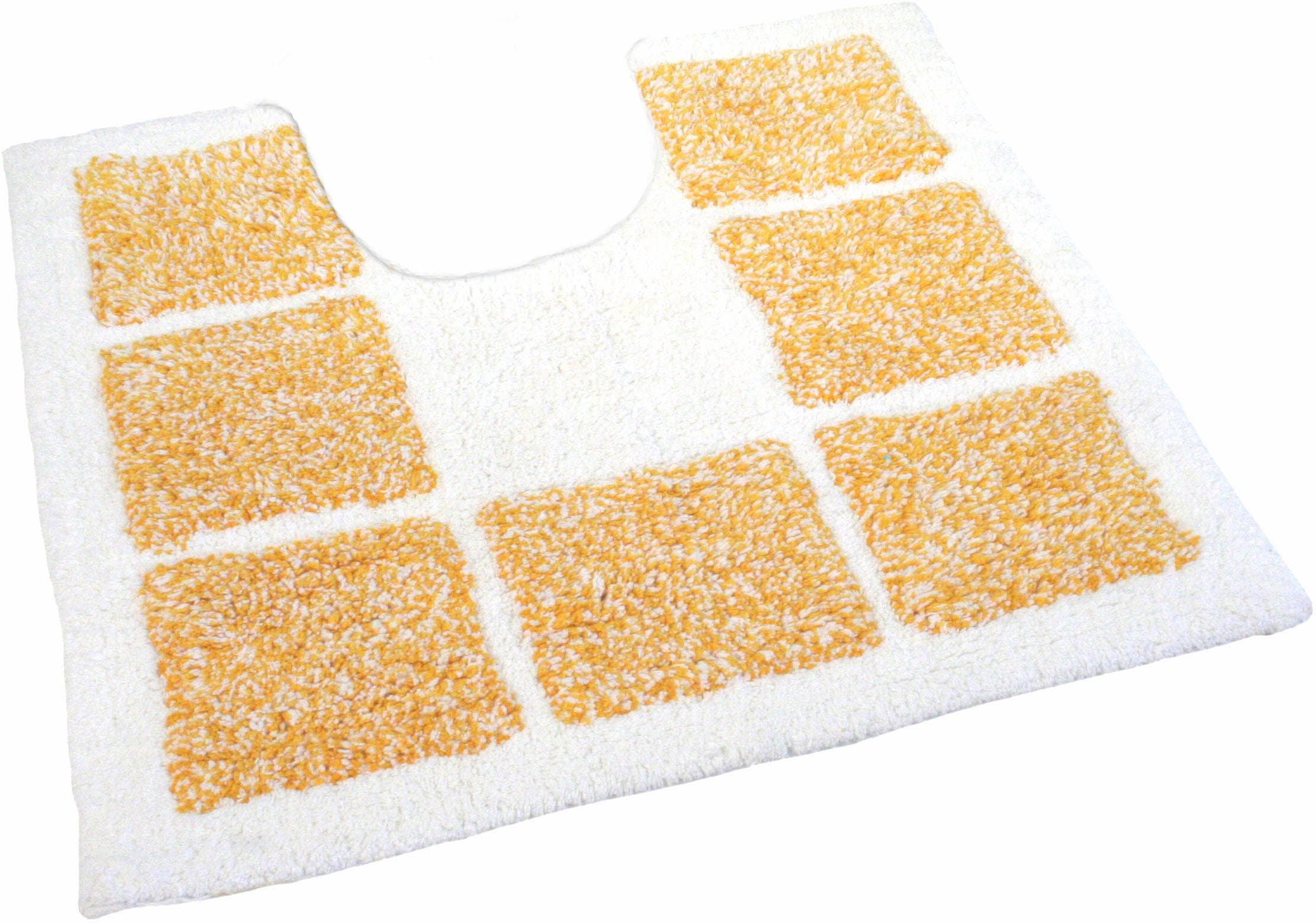 MESANA Tapis de bain »Karo Melange, Badvorleger, Badezimmer Teppich« Höhe 15 mm revêtement antidérapant compatible chauffage au sol design moderne, avec bordure, disponible en rectangulaire & carré