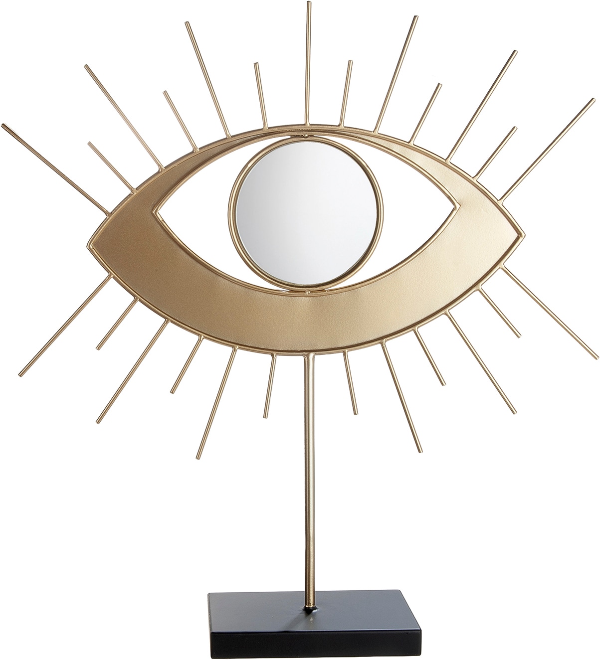 Image of GILDE Skulptur "Dekoobjekt Auge Ocula goldfarben" Wanddekoration Spirituelles Symbol Boho-Style Trenddeko