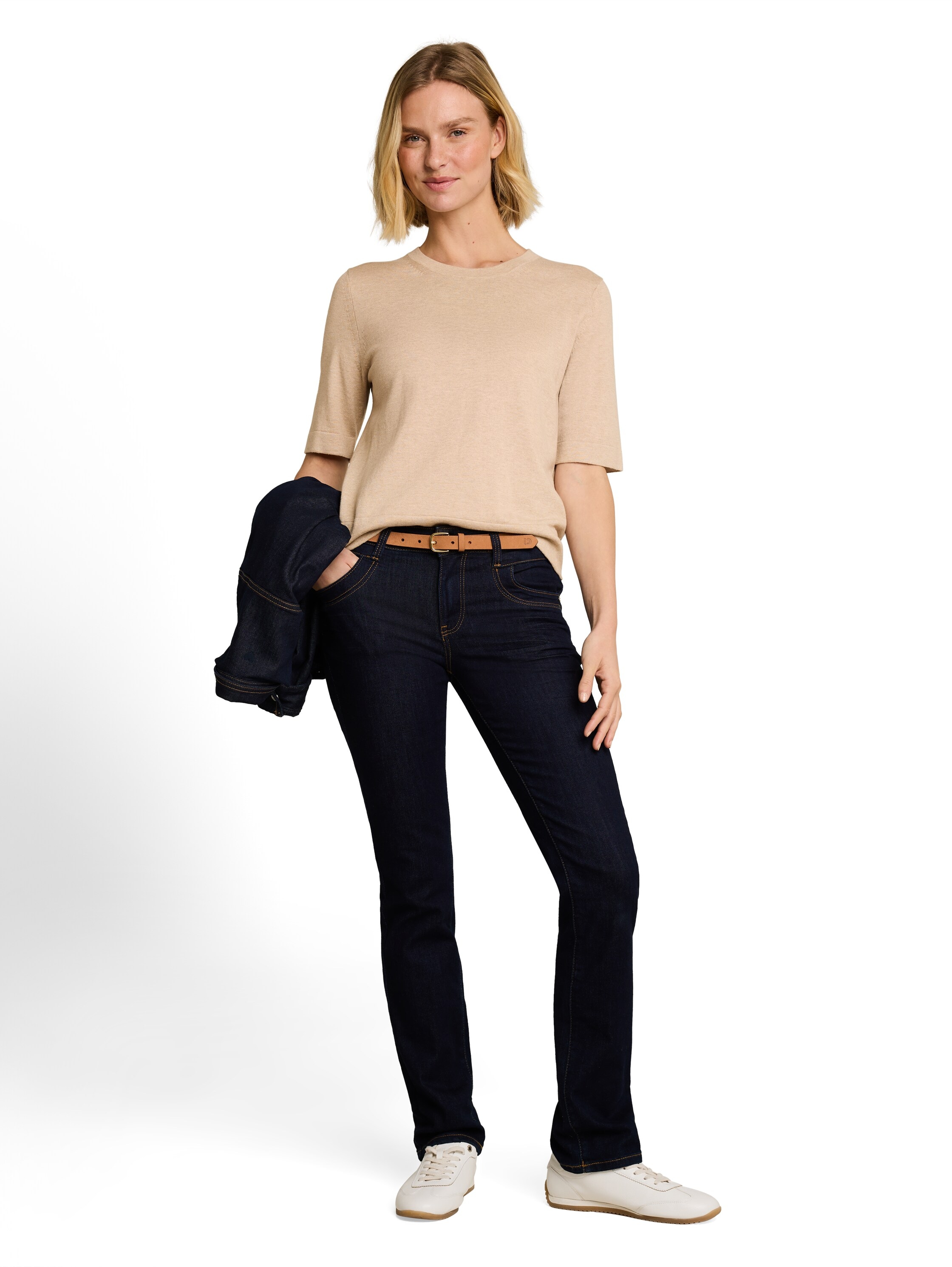 TOM TAILOR Pull en tricot Pull d'été - manches demi-longues - avec viscose et stretch