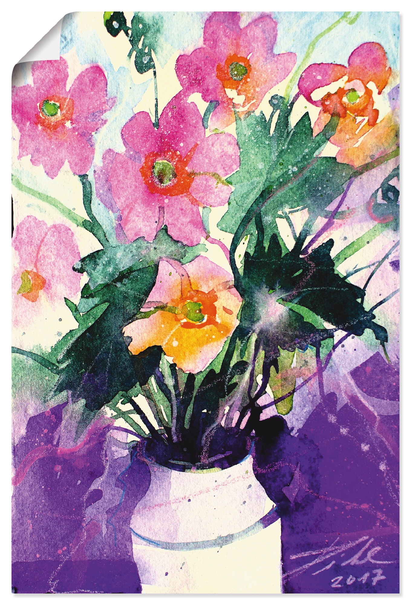 Image of Artland Wandbild »Herbst-Anemonen in Vase«, Blumen, (1 St.), in vielen Grössen & Produktarten - Alubild / Outdoorbild für den Aussenbereich, Leinwandbild, Poster, Wandaufkleber / Wandtattoo auch für Badezimmer geeignet bei Ackermann Versand Schweiz