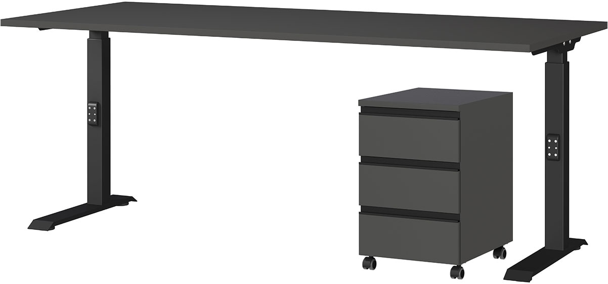 GERMANIA Büromöbel-Set »Lemont« 2 tlg. Set bestehend aus höhenverstellbarem Schreibtisch und Rollcontainer
