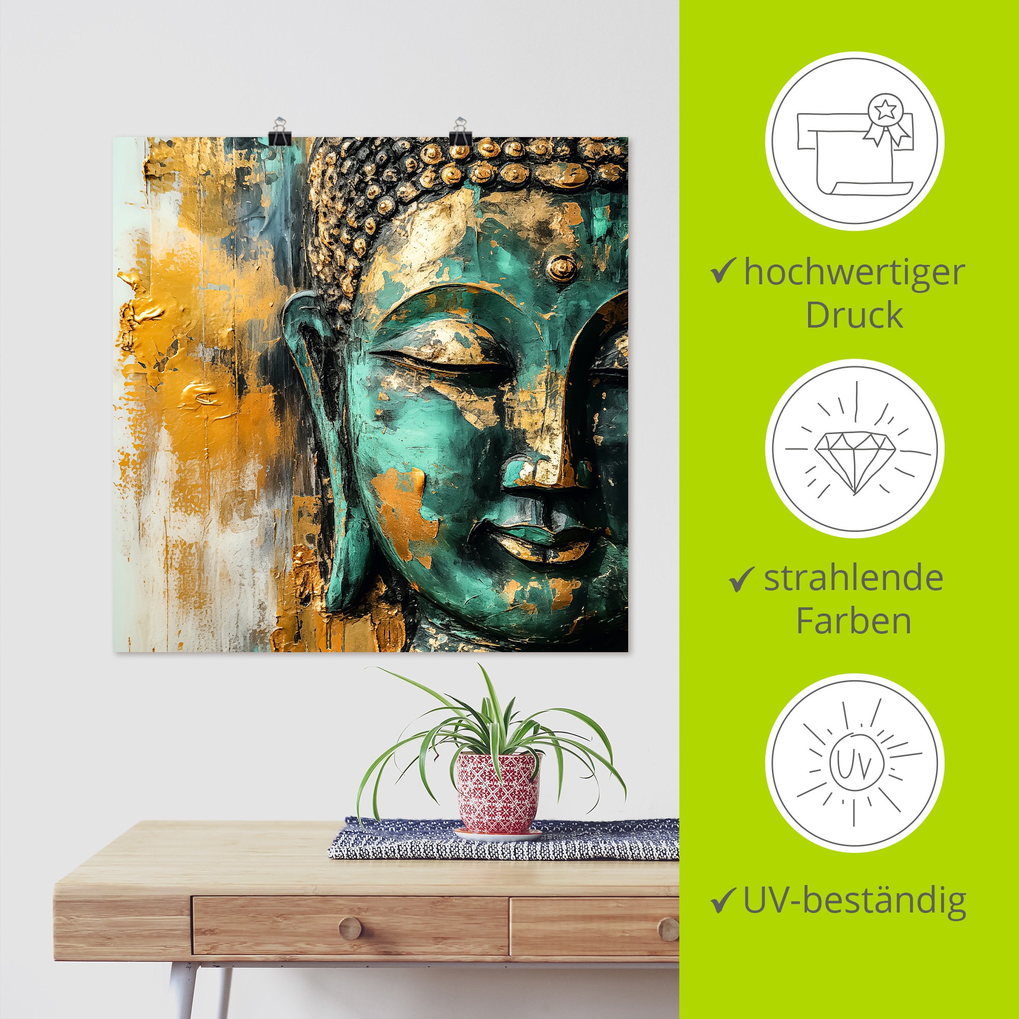 Artland Wandbild »Budda« Buddhismus 1 Stk. tlg. als Alubild, Leinwandbild, Poster, Wandaufkleber in verschied. Grössen