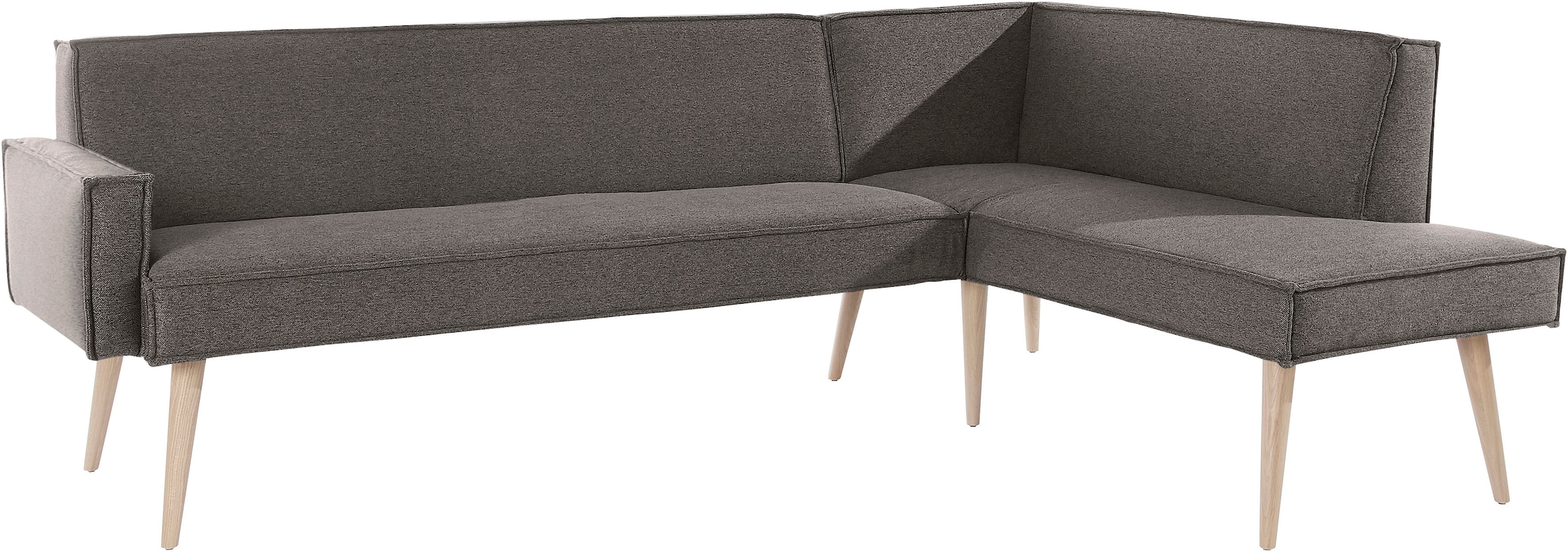 exxpo - sofa fashion Eckbank »Lungo, moderne Kedernaht, bequem und elegant, hoher Holzfuss«, hochwertige Detailverarbeitung, frei im Raum stellbar