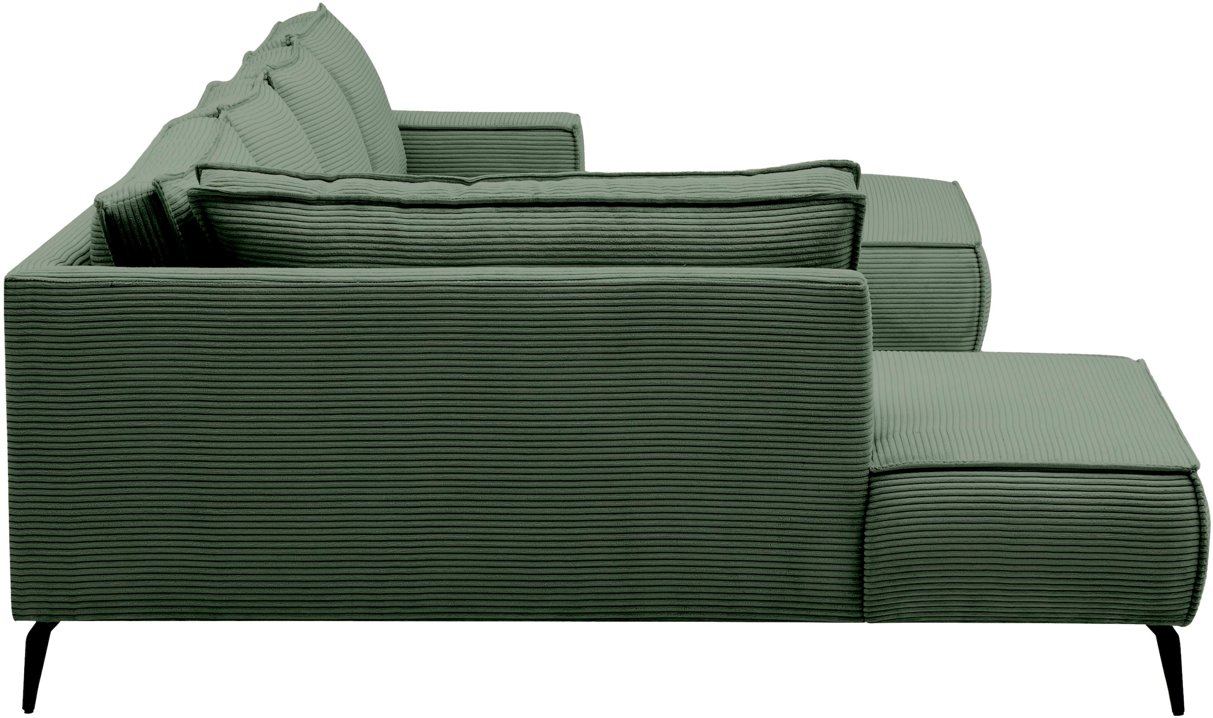 GOODproduct Paysage de salon »TVINNU, moderne U-Form, Couch in Cord oder Webstoff in Leinenoptik« Recamiere rechts/links, schwarze Metallfüsse, bequeme Sitz-/Liegefläche