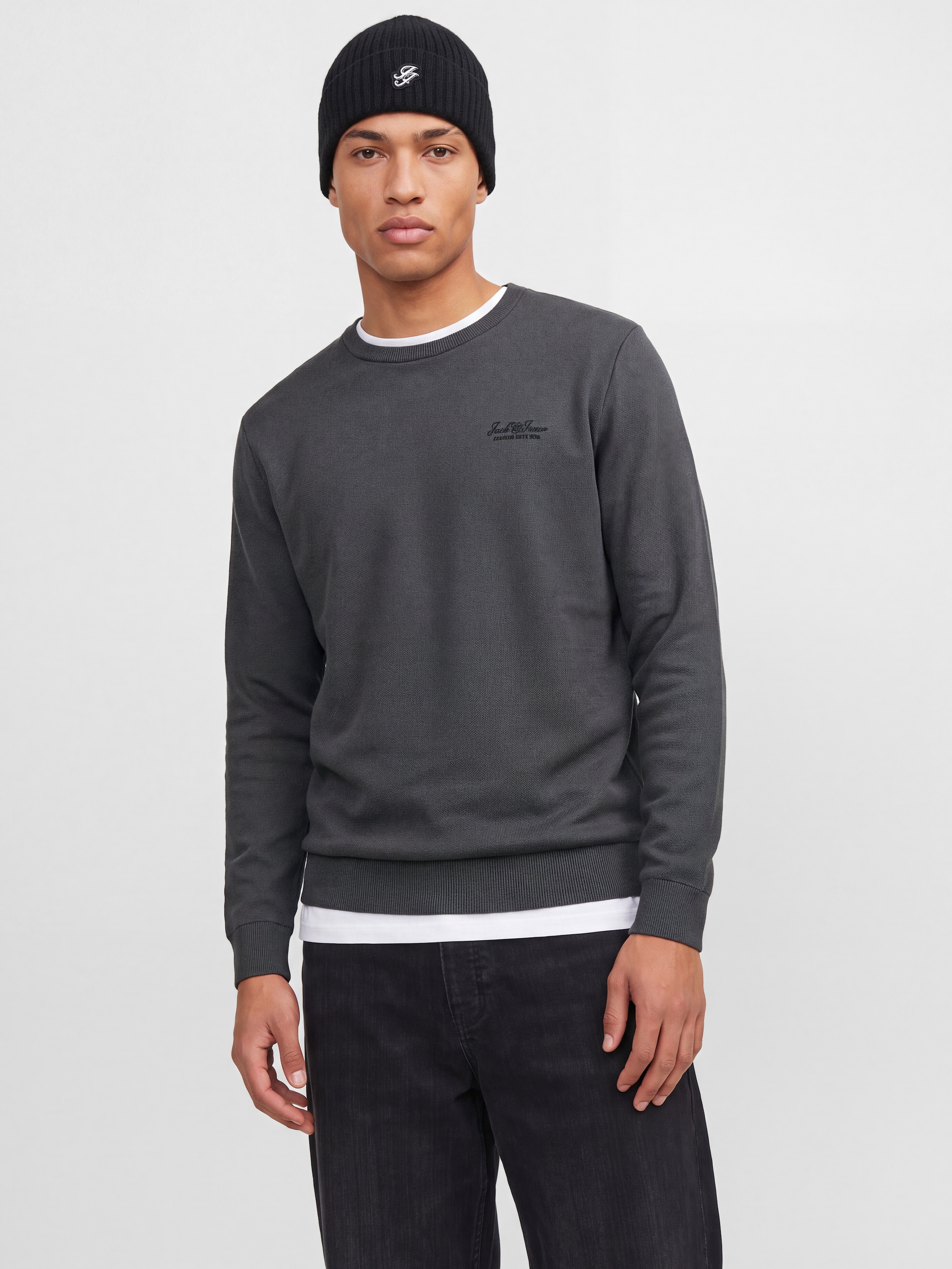 Image of Jack & Jones Rundhalspullover "JJEARCHIVE KNIT CREW NECK" Baumwolle, regular fit