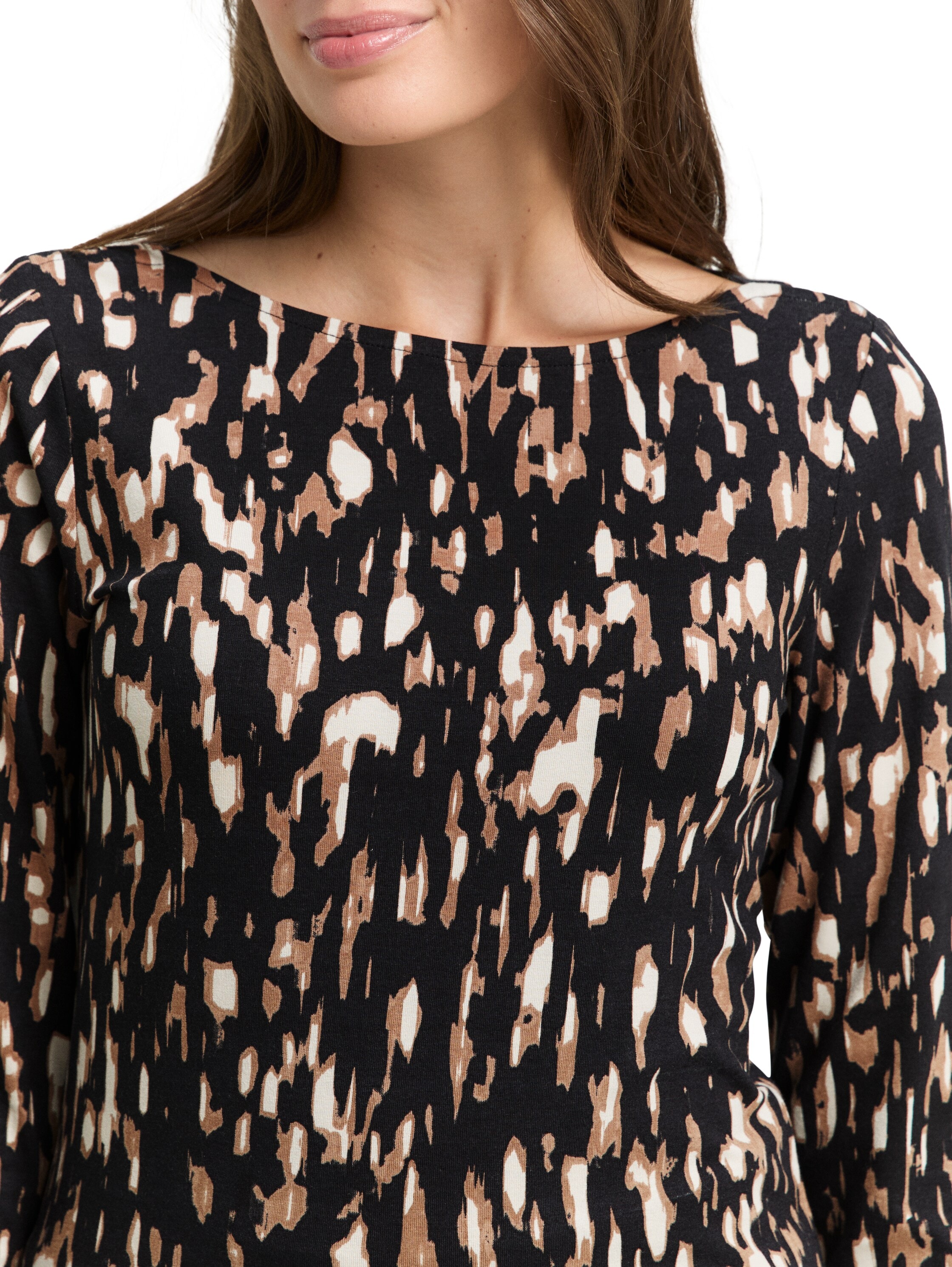 TOM TAILOR T-shirt à manches longues mit All-Over Print