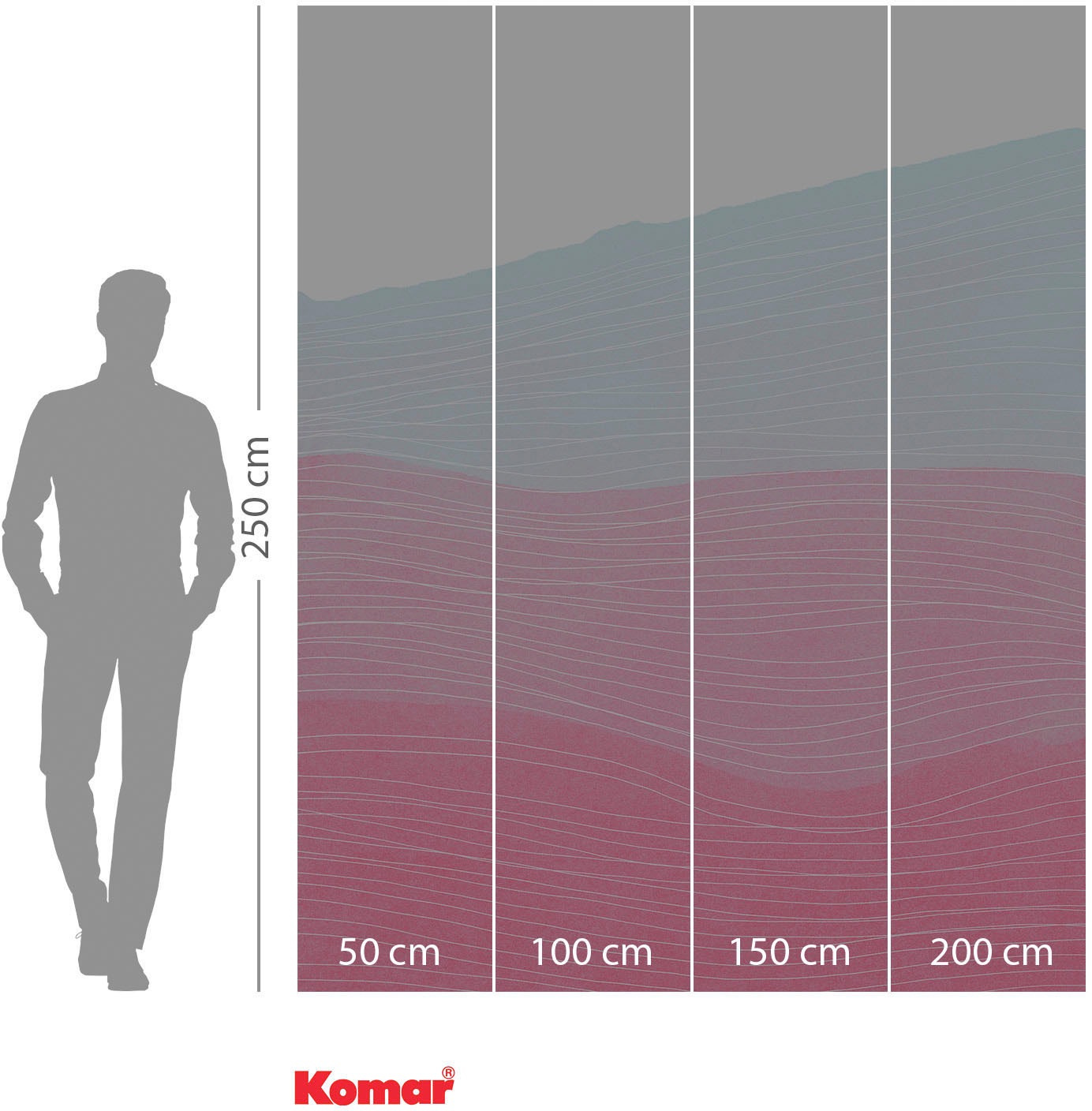 Komar Papier peint intissé »Digitaldruck Vlies -  Strawberry Streets - Grösse 200 x 250 cm« imprimé Wohnzimmer, Schlafzimmer