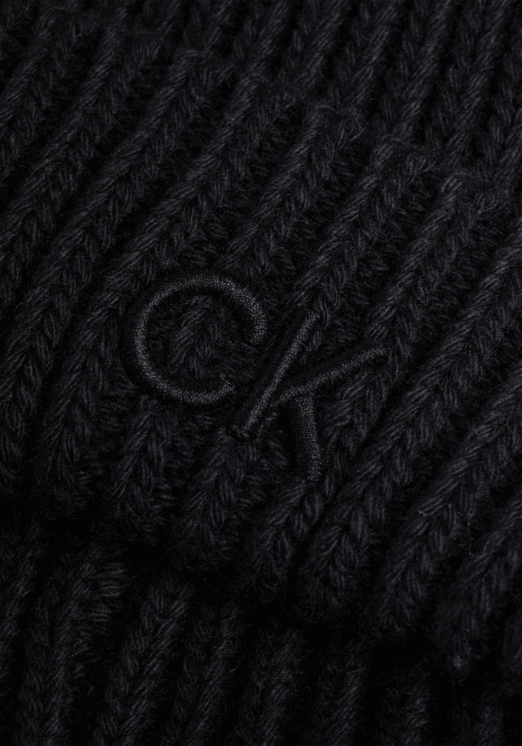 Calvin Klein Beanie »CK EMBROIDERY COTTON RIB BEANIE«, mit Logostickerei