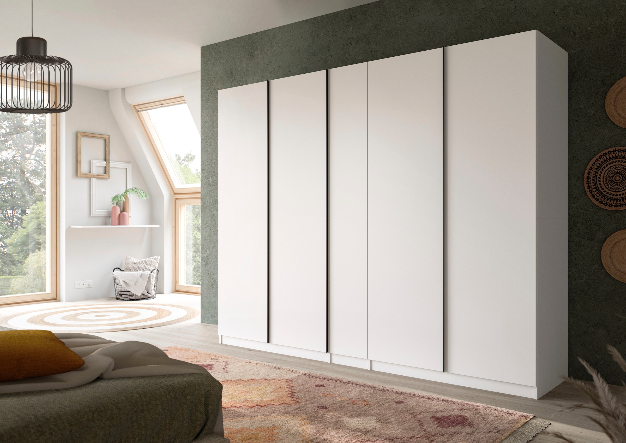 Home affaire Kleiderschrank »BENDINGO, Schlafzimmerschrank, Schrank, Garderobenschrank« OTTO BESTSELLER, Garderobe & Schlafzimmer,  Breite 230cm, weiss, 5-türig, 2 Kleiderstangen, 6 Böden, 4 Schubladen