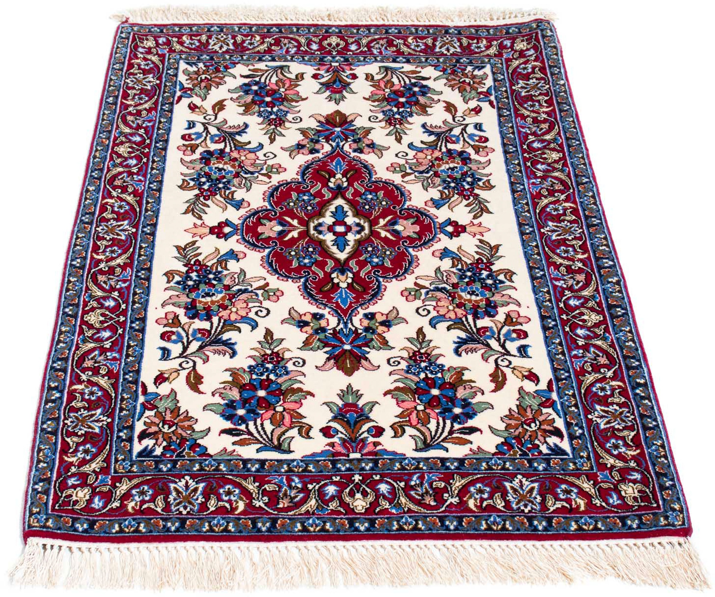 Image of morgenland Orientteppich »Perser - Isfahan - Premium - 107 x 72 cm - beige«, rechteckig, 6 mm Höhe, Wohnzimmer, Handgeknüpft, Einzelstück mit Zertifikat bei Ackermann Versand Schweiz