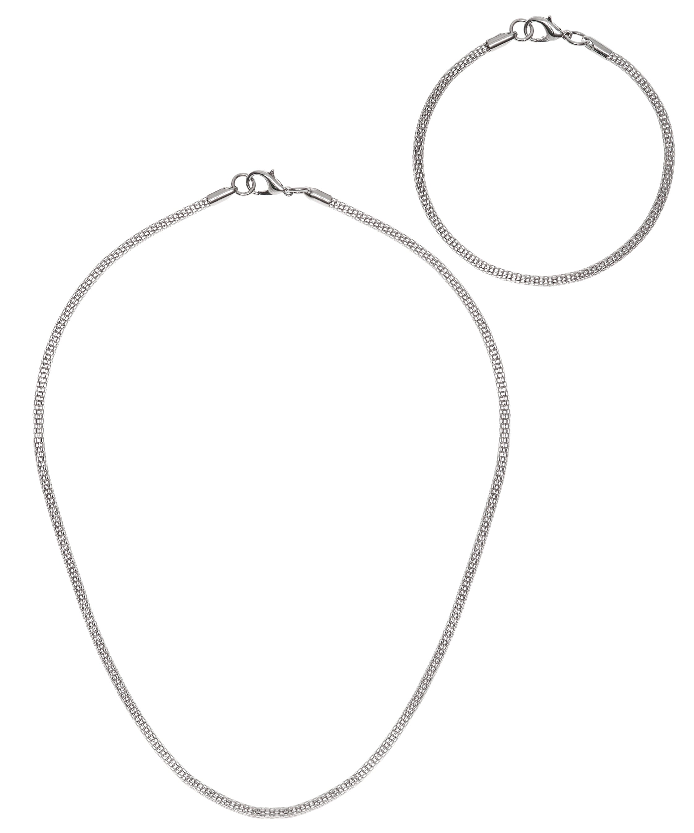 LASCANA Ketten und Armband Set (Set, 2 tlg.) Edelstahl Halskette und Armband Set