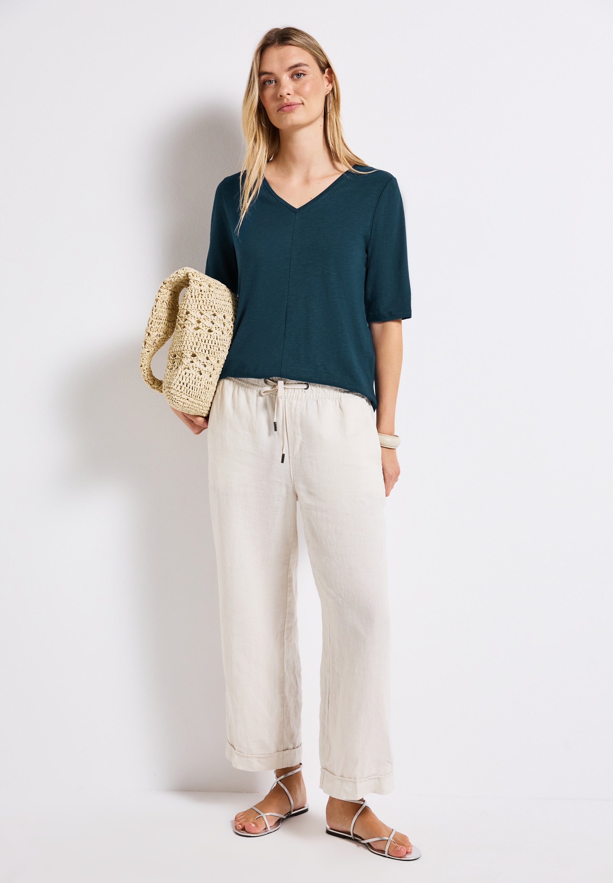 STREET ONE T-Shirt »Style GERDA«, mit V-Ausschnitt