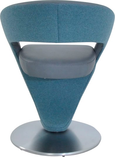 K+W Komfort & Wohnen Chaise de salle à manger »Wave, Drehstuhl« () Fauteuil pivotant design, plateau tournant en métal aspect inox, combinaison de couleurs