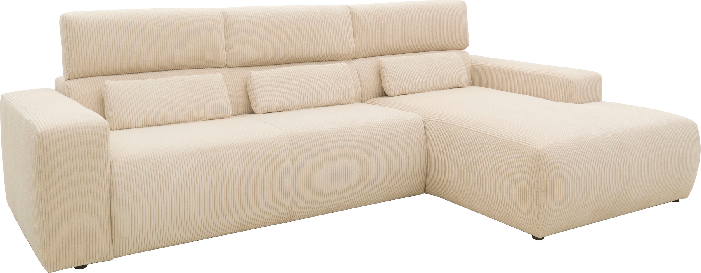 DOMO collection Ecksofa »Brandon grosse Ausführung B/T/H: 289/177/80 cm, auch in Leder und Cord«, mit Kopfteilverstellung, wahlweise Sitztiefenverstellung, L-Form