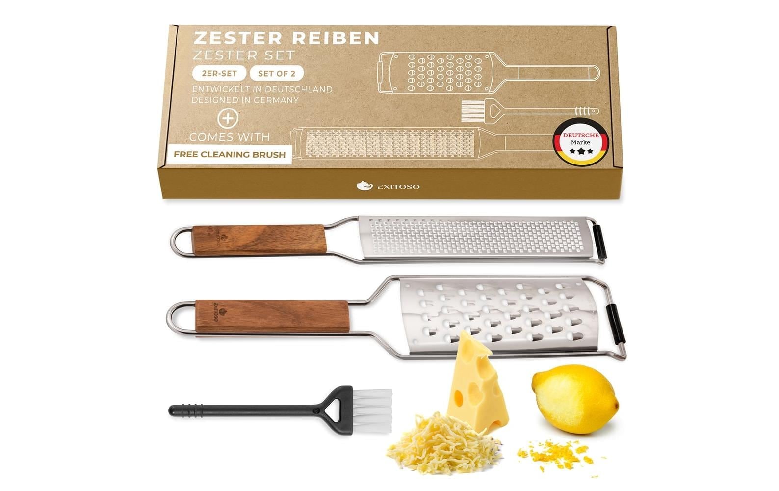   Râpe de cuisine »Exitoso Küchenreibe mit Holzgriff Braun«
