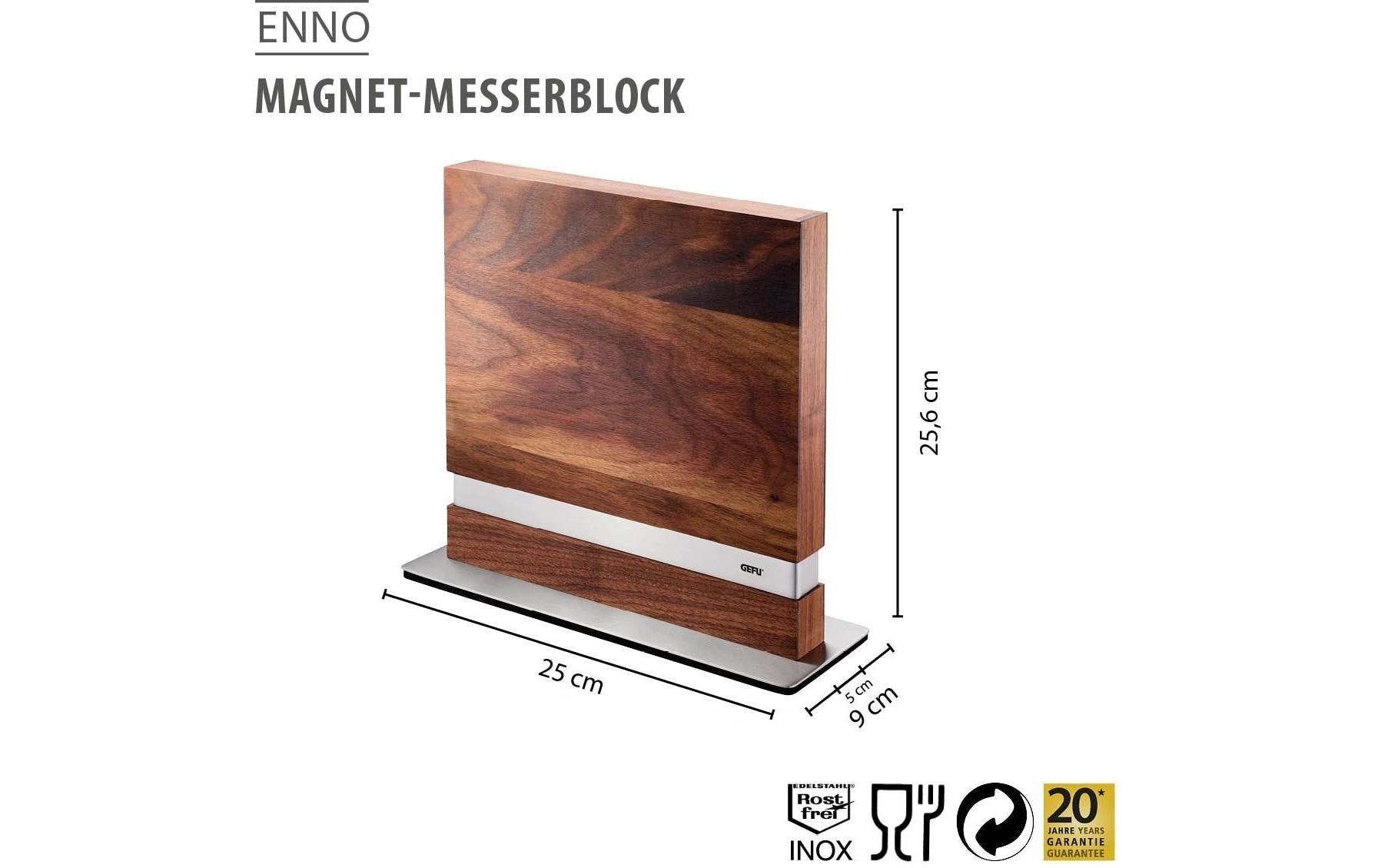 GEFU Bloc à couteaux »Messerblock Enno Silber/Braun, 22 x 9 cm«
