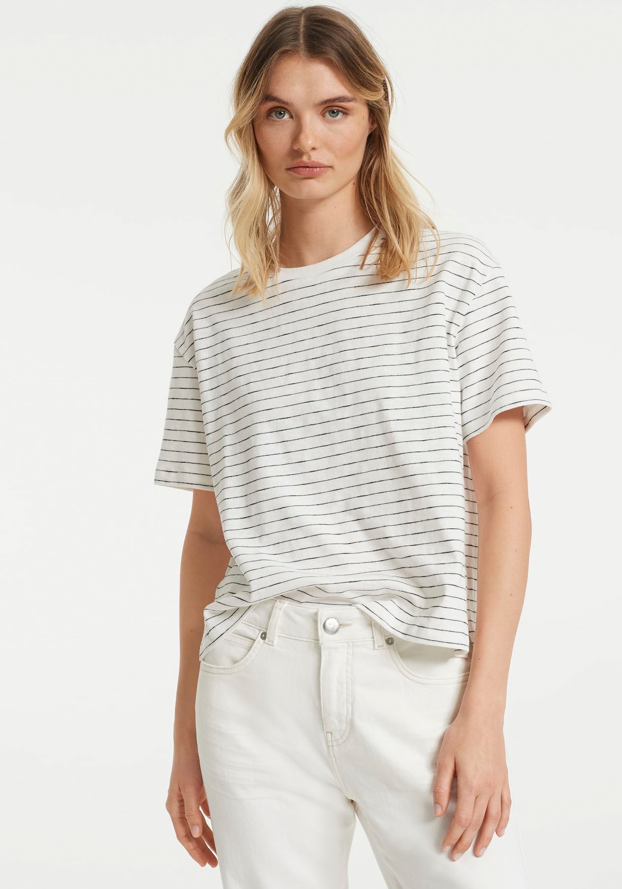 Image of OPUS T-Shirt »Sistoria«, im unregelmässigen Ringel aus Flammgarn-Ware bei Ackermann Versand Schweiz