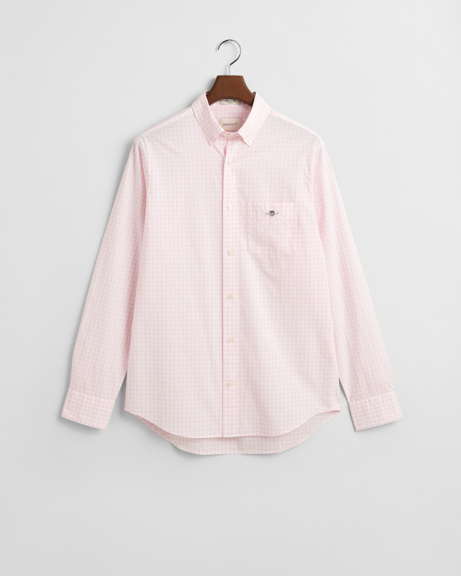 Gant Langarmhemd »REG POPLIN GINGHAM SHIRT«, mit Logostickerei auf der Brust