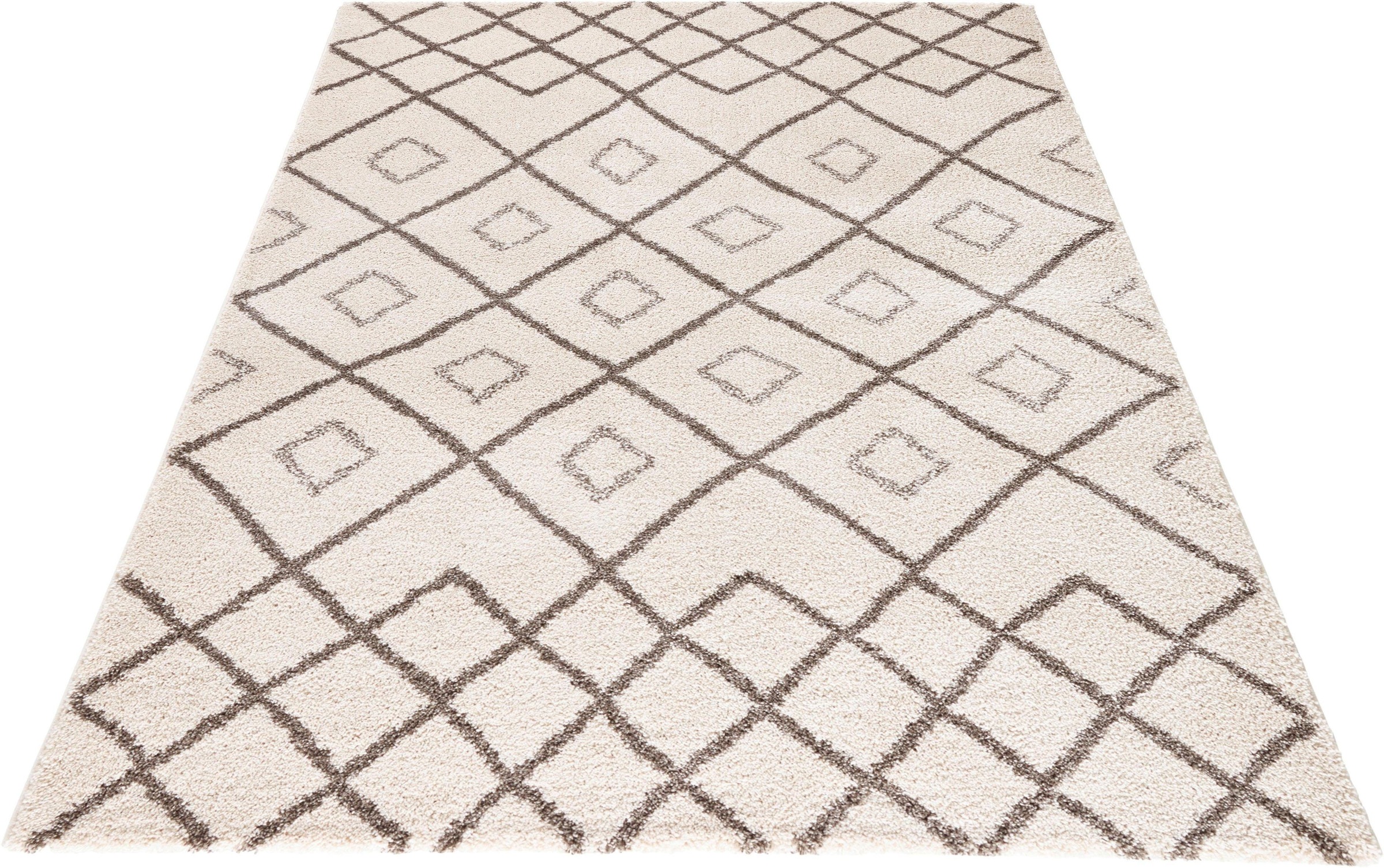 Image of MINT RUGS Teppich »Maison«, rechteckig, 20 mm Höhe, Geometrisches Rauten Design, Gekettelt, weicher Flor, Wohnzimmer, Schlafzimmer, Robust, Pflegeleicht bei Ackermann Versand Schweiz