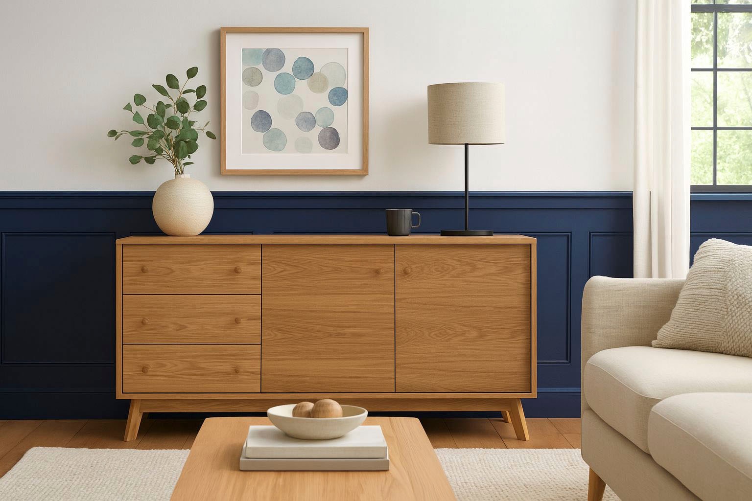 Image of Woodman Sideboard "Bjórgvin" Kommode, Breite 150 cm, im skandinavischen Design, FSC