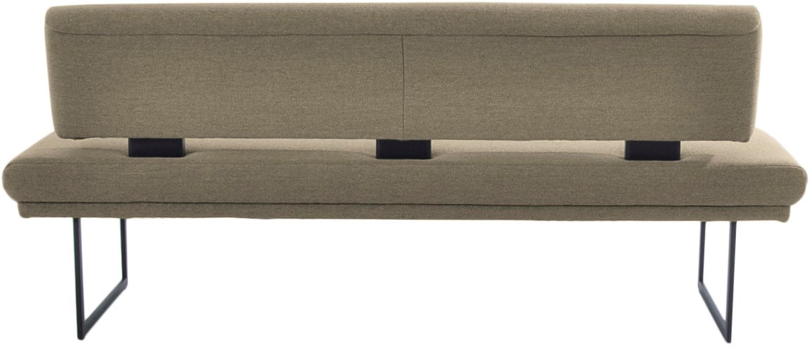 K+W Komfort & Wohnen Banc rembourré »Longbeach« 1 cuis tlg. avec patins métalliques en structure noire, largeur 204 cm ou 224 cm