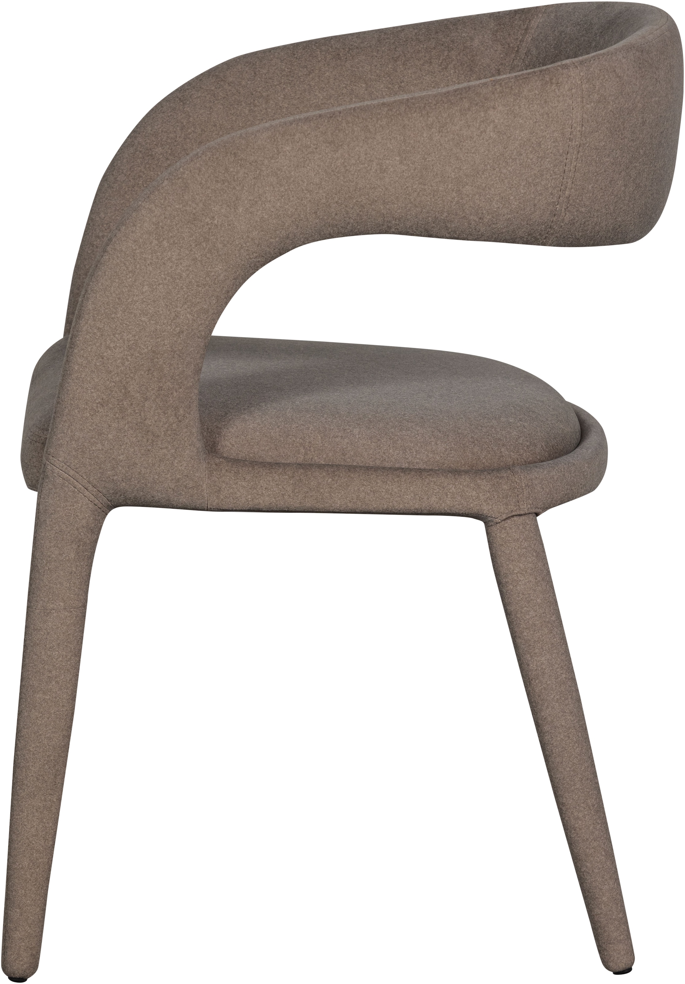 WOOOD Armlehnstuhl »Arms filzartige Optik Webstoff vollständig bezogen, H80 x B60 x T54 cm« () Tragkraft 120 kg, Maximale Verschleissfestigkeit, montiert geliefert