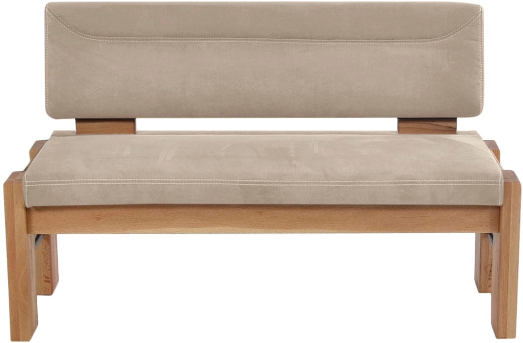 K+W Komfort & Wohnen Banc rembourré banc de rangement rembourré, bois massif, en 2 largeurs 161cm ou 181cm
