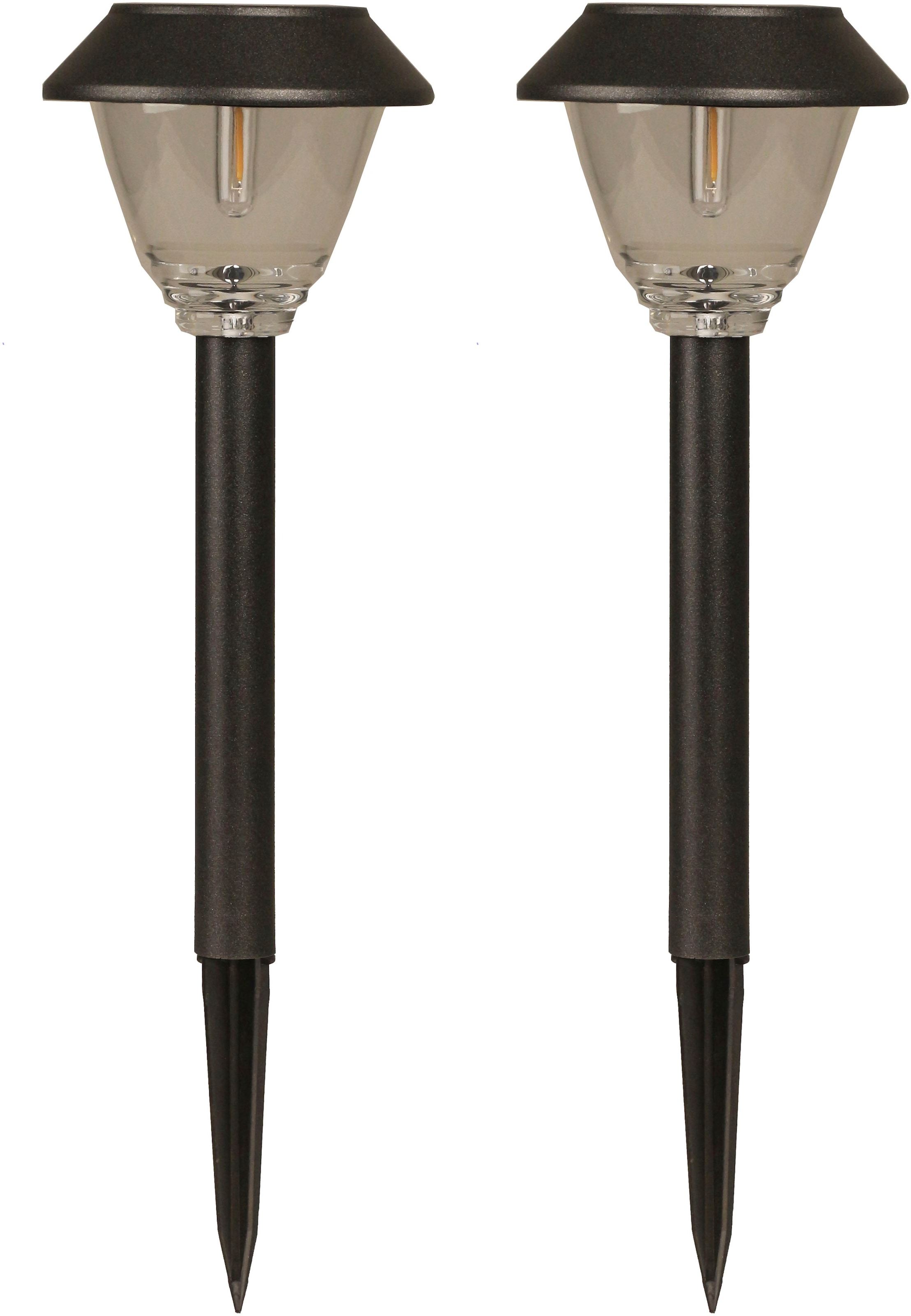Image of LUXFORM Gartenleuchte "Solar-Gartenlampe - Kodiak - 2 St - 5 Lumen - LED" LED-Modul 2 Stk. Aus Edelstahl & Glas gefertigt