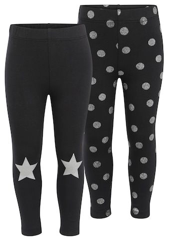 Leggings »für kleine Mädchen«, (Packung, 2 tlg.), mit Glitzerdruck