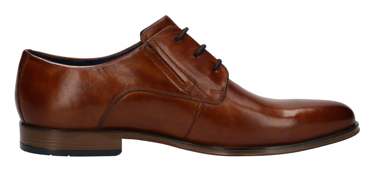 bugatti Schnürschuh  Anzugschuh, Business Schuh mit Logoschriftzug mit feinem Blockabsatz