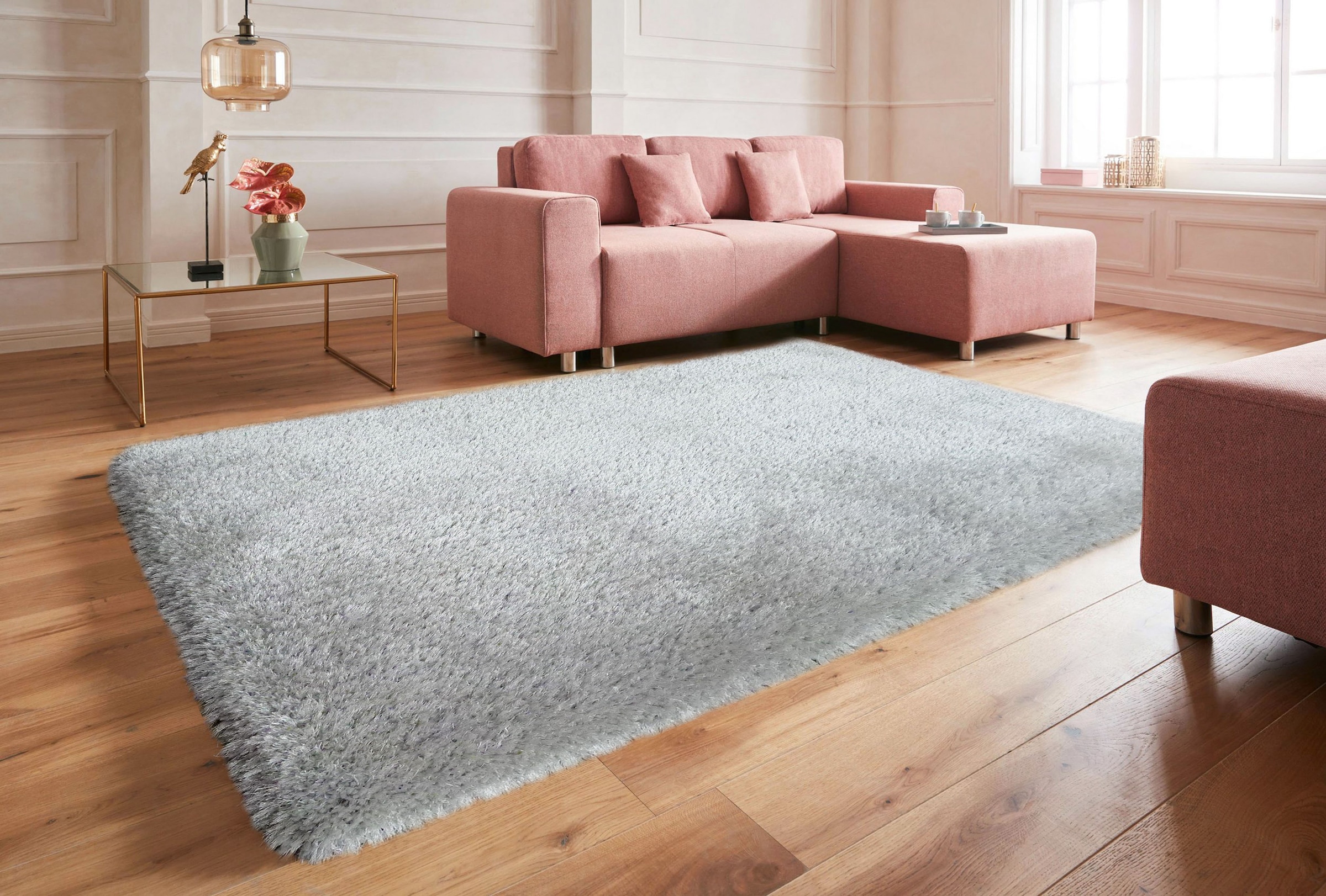 Guido Maria Kretschmer Home&Living Hochflor-Teppich »Micro exclusiv Teppich, sehr hoher Flor, weich durch Mikrofaser«, rechteckig, 78 mm Höhe, sehr weich, flauschig, uni, Wohnzimmer, Schlafzimmer, Kinderzimmer