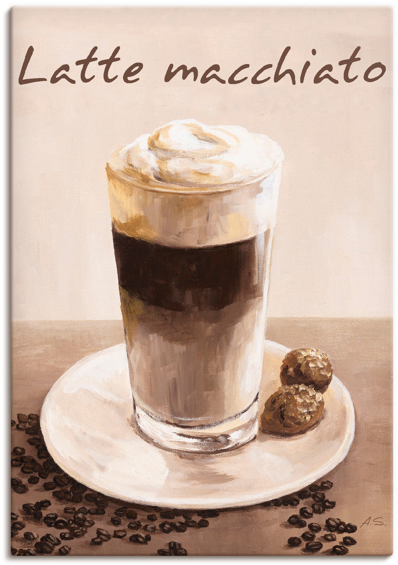 Image of Artland Wandbild »Latte Macchiato - Kaffee«, Kaffee Bilder, (1 St.), in vielen Grössen & Produktarten - Alubild / Outdoorbild für den Aussenbereich, Leinwandbild, Poster, Wandaufkleber / Wandtattoo auch für Badezimmer geeignet bei Ackermann Versand Schwei