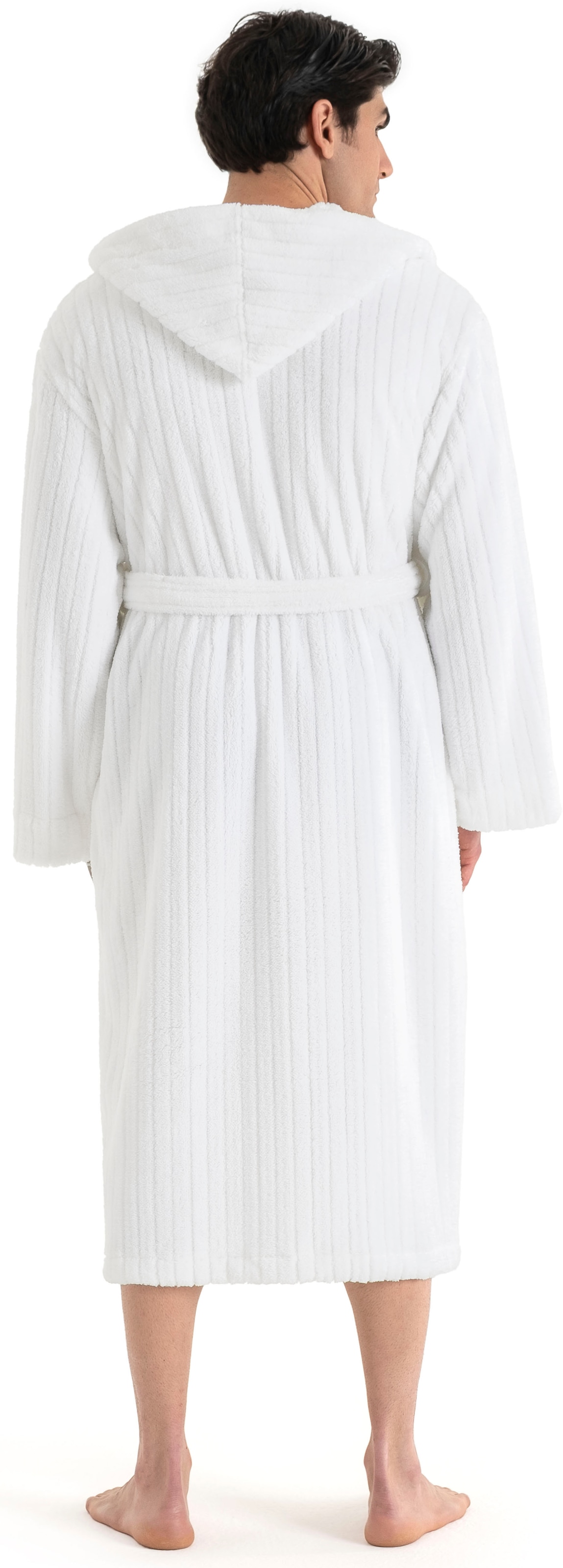 LeGer Home by Lena Gercke Unisex-Bademantel »Lovina gestreift, ideal für Sauna & Spa, Hotelbademantel, Morgenmantel« 1 Stk. Hoch-Tief, kuschelig weicher Fleece, plüsch, Damen und Herren, XS-3XL