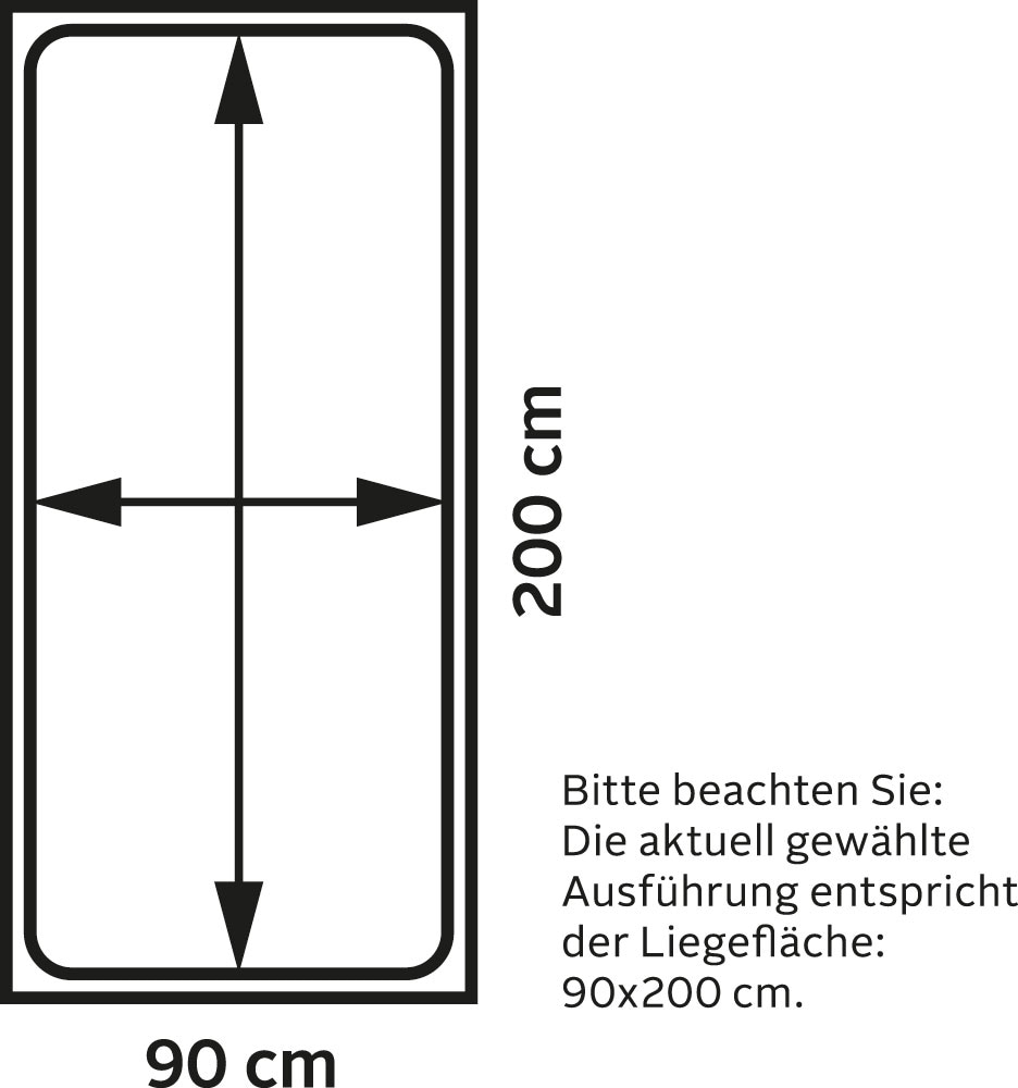 Wimex Bett »Easy«, ohne Kopfteil, frei im Raum stellbar