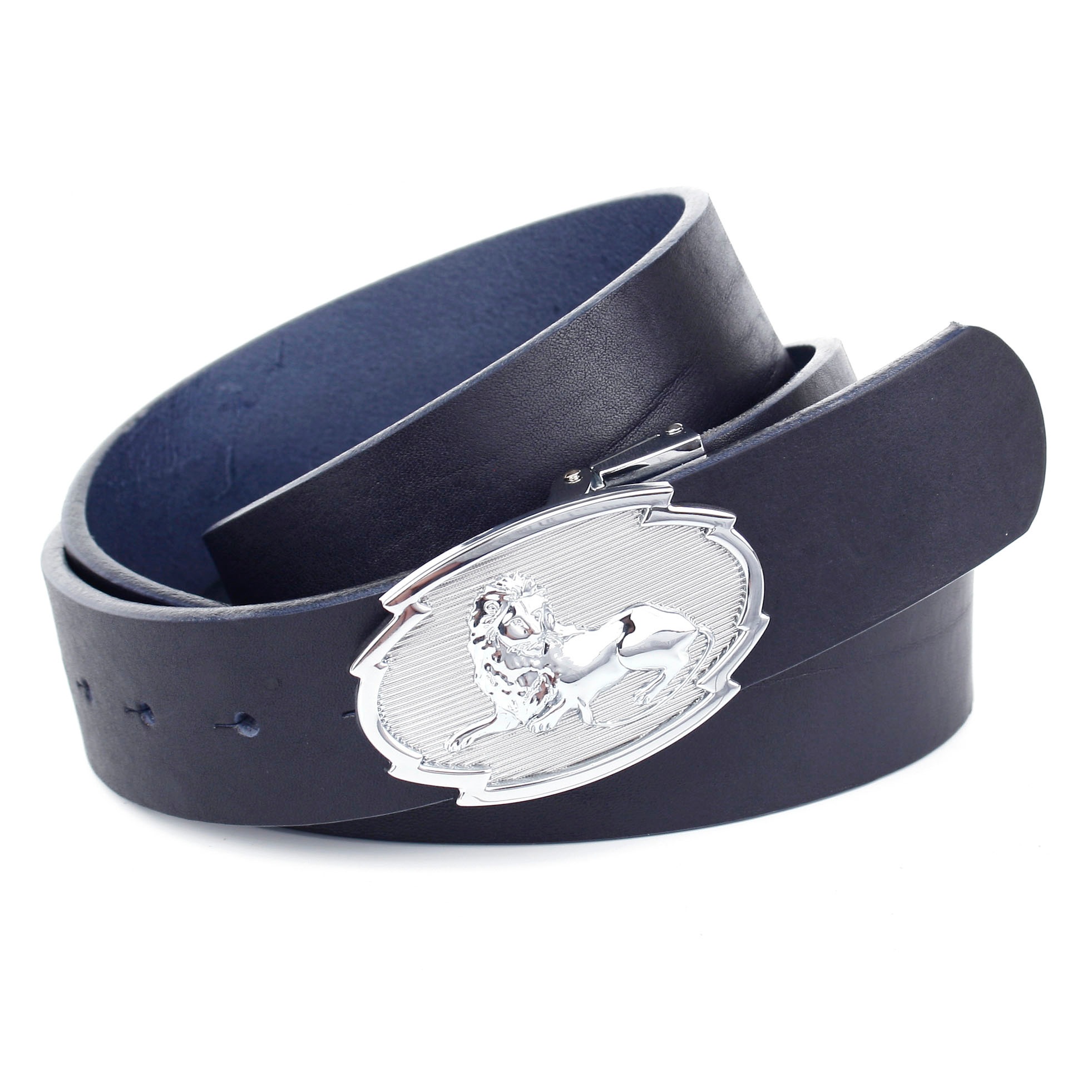 Image of Anthoni Crown Ledergürtel, Schliesse silberfarben mit Löwen-Motiv bei Ackermann Versand Schweiz