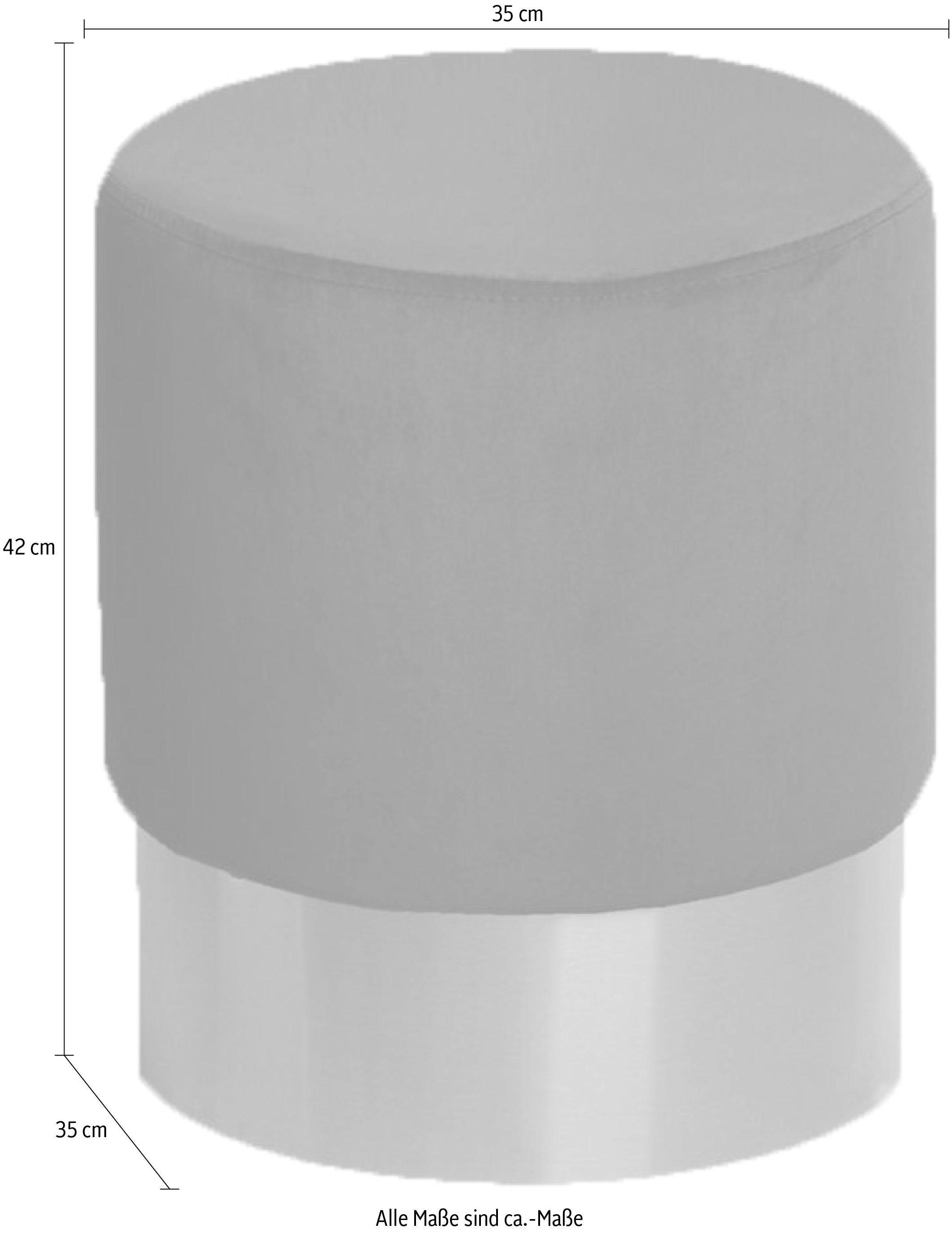 Kayoom Tabouret »Nano 110, Hocker in stilvollem Design, runde Form, mit Fuss aus Metall« 1 cuis tlg. Golz Akzente, mit pflegeleichtem Stoffbezug, runde Form