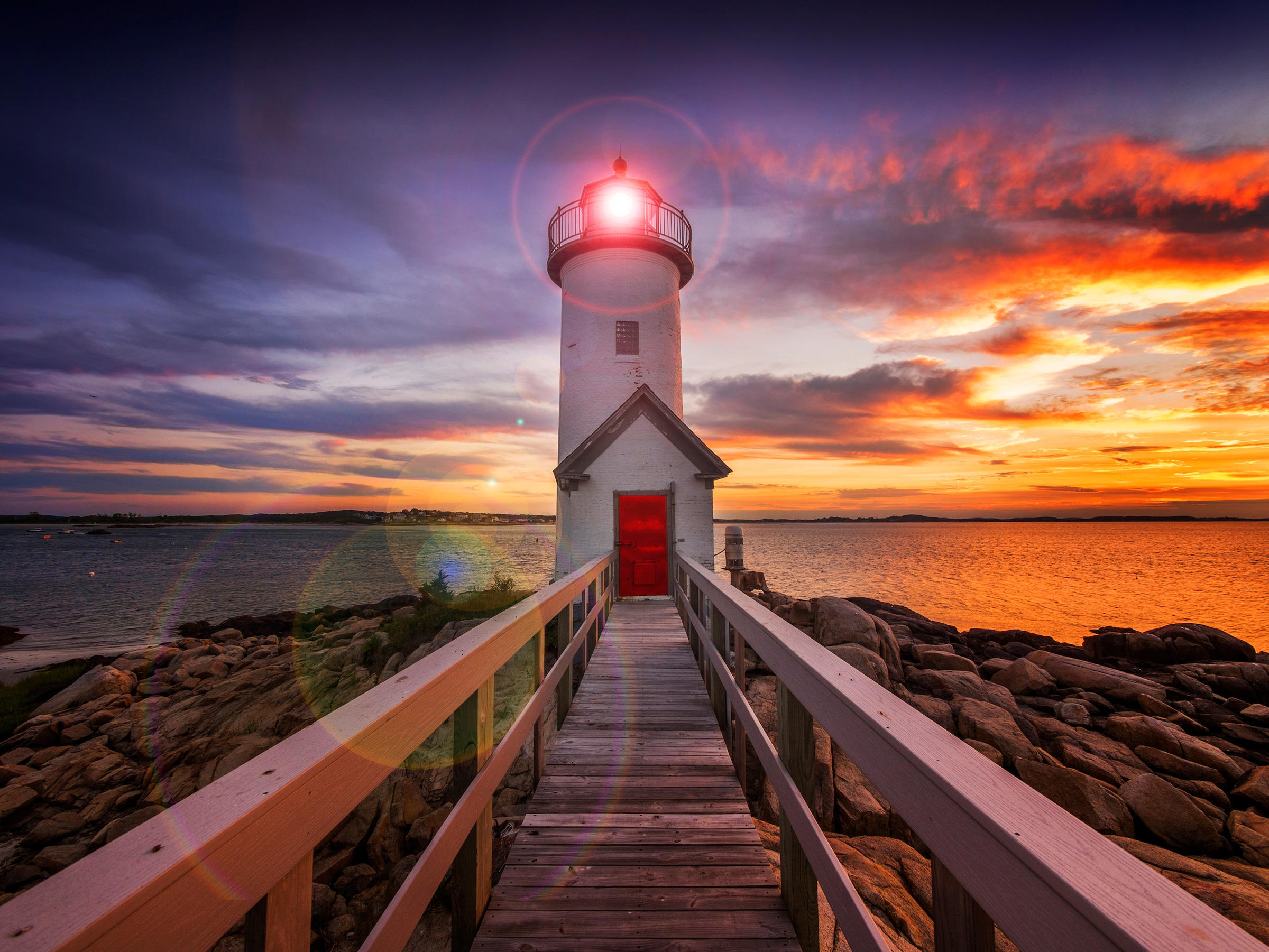 Image of Papermoon Fototapete "Annisquam Lighhouse Sunset" glatt