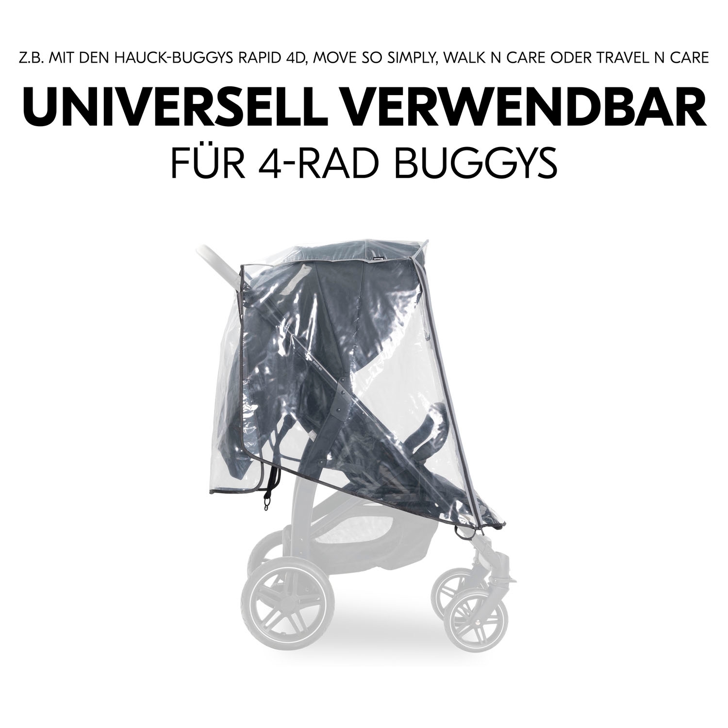 Hauck Kinderwagen-Regenschutzhülle »Pushchair Raincover 4W« für 4-Rad-Buggy
