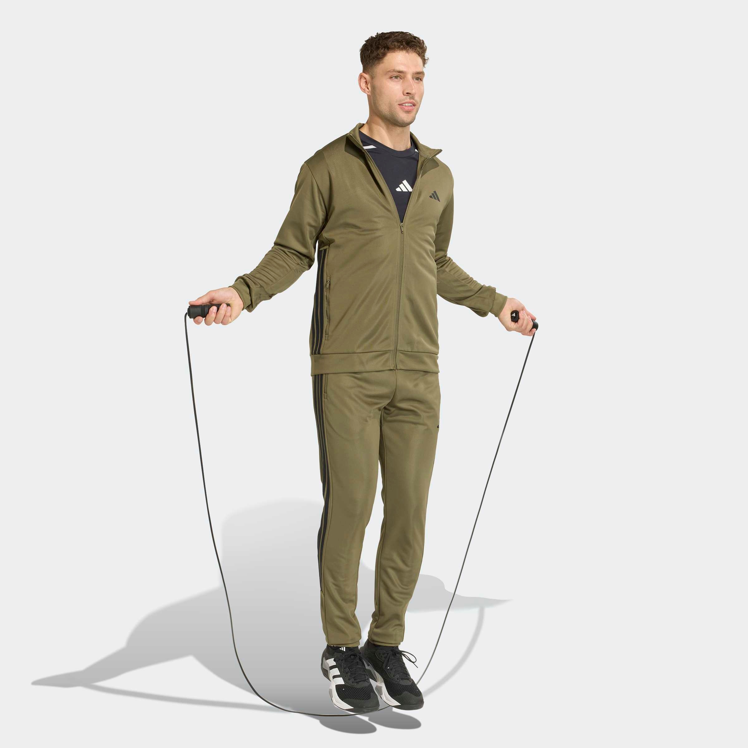 adidas Performance Veste d'entraînement »WORKOUT ESSENTIALS ALL-SET 3-STREIFEN, GEWIRKTES MATERIAL«